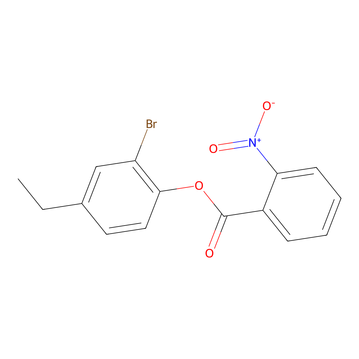 2-Bromo-4-ethylphenyl 2-nitrobenzoate molecular structure, CAS 514823-83-7