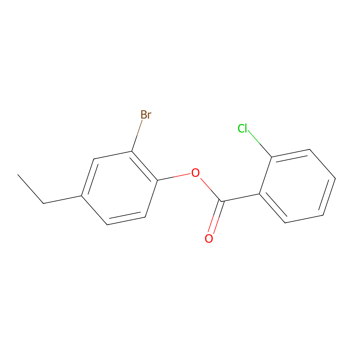2-Bromo-4-ethylphenyl 2-chlorobenzoate molecular structure, CAS 514823-86-0
