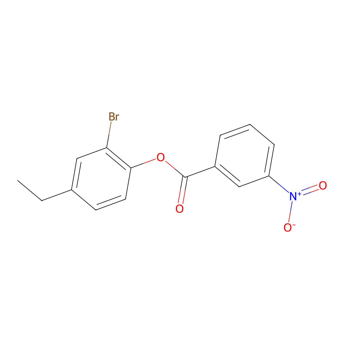 2-Bromo-4-ethylphenyl 3-nitrobenzoate molecular structure, CAS 514823-89-3