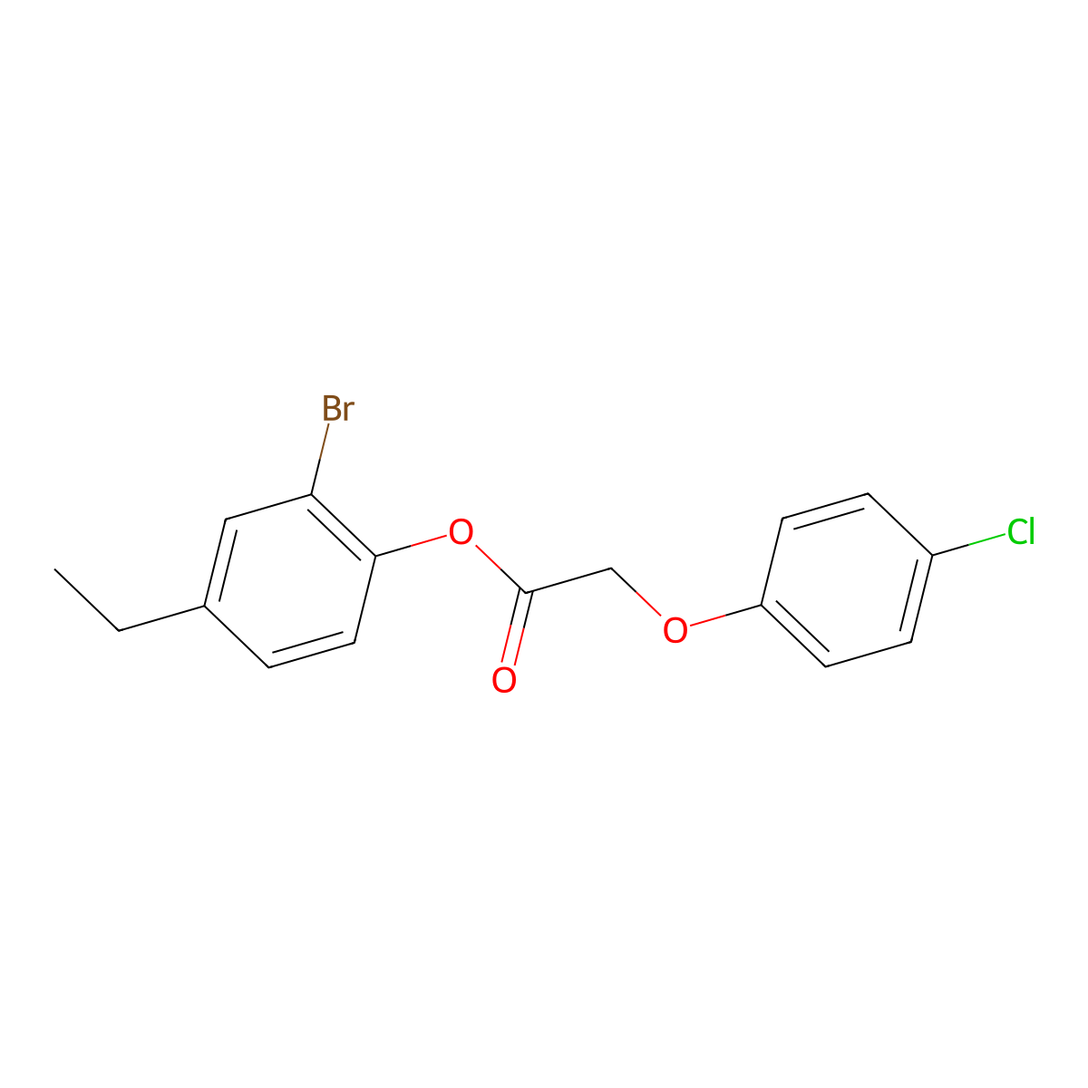 2-Bromo-4-ethylphenyl (4-chlorophenoxy)acetate molecular structure, CAS 514823-97-3