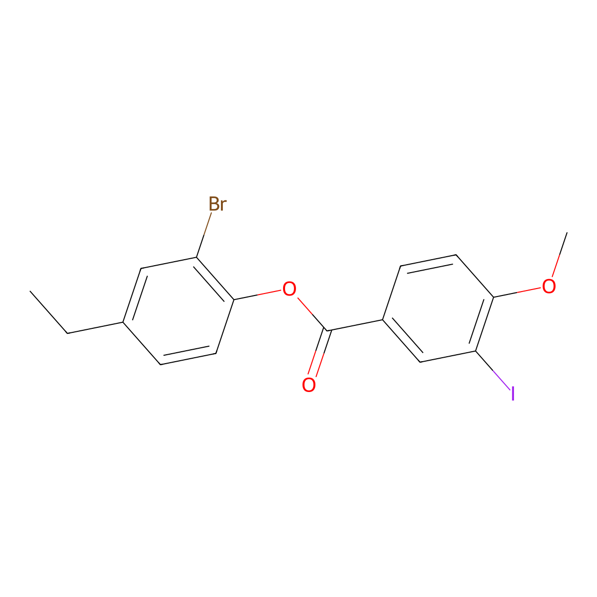 2-Bromo-4-ethylphenyl 3-iodo-4-methoxybenzoate molecular structure, CAS 514823-98-4