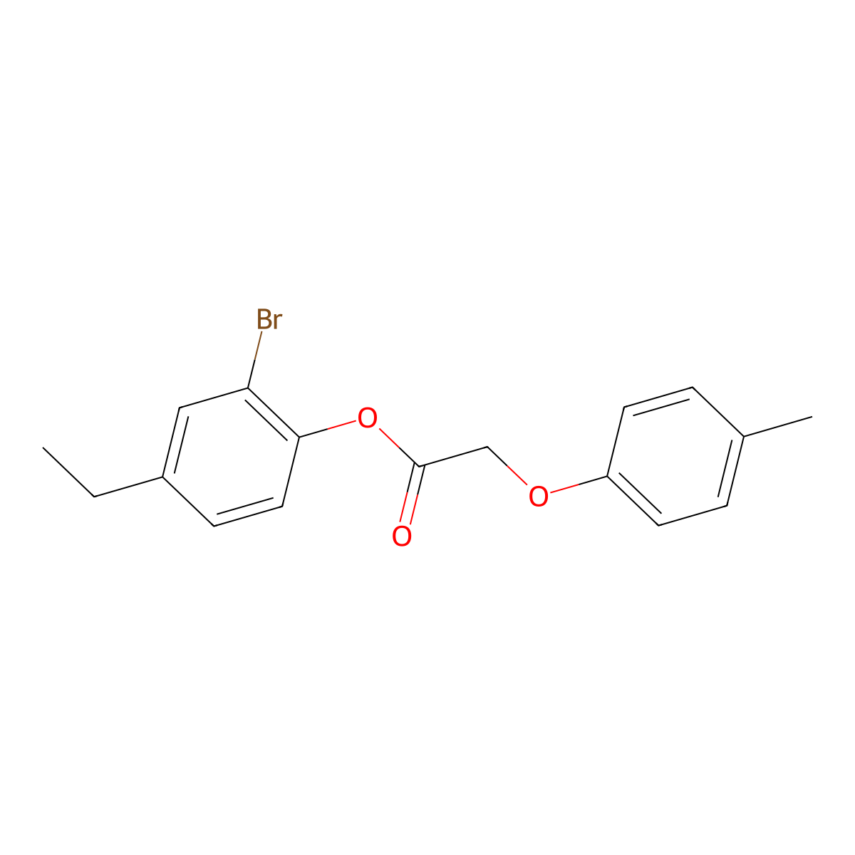 2-Bromo-4-ethylphenyl (4-methylphenoxy)acetate molecular structure, CAS 514823-99-5