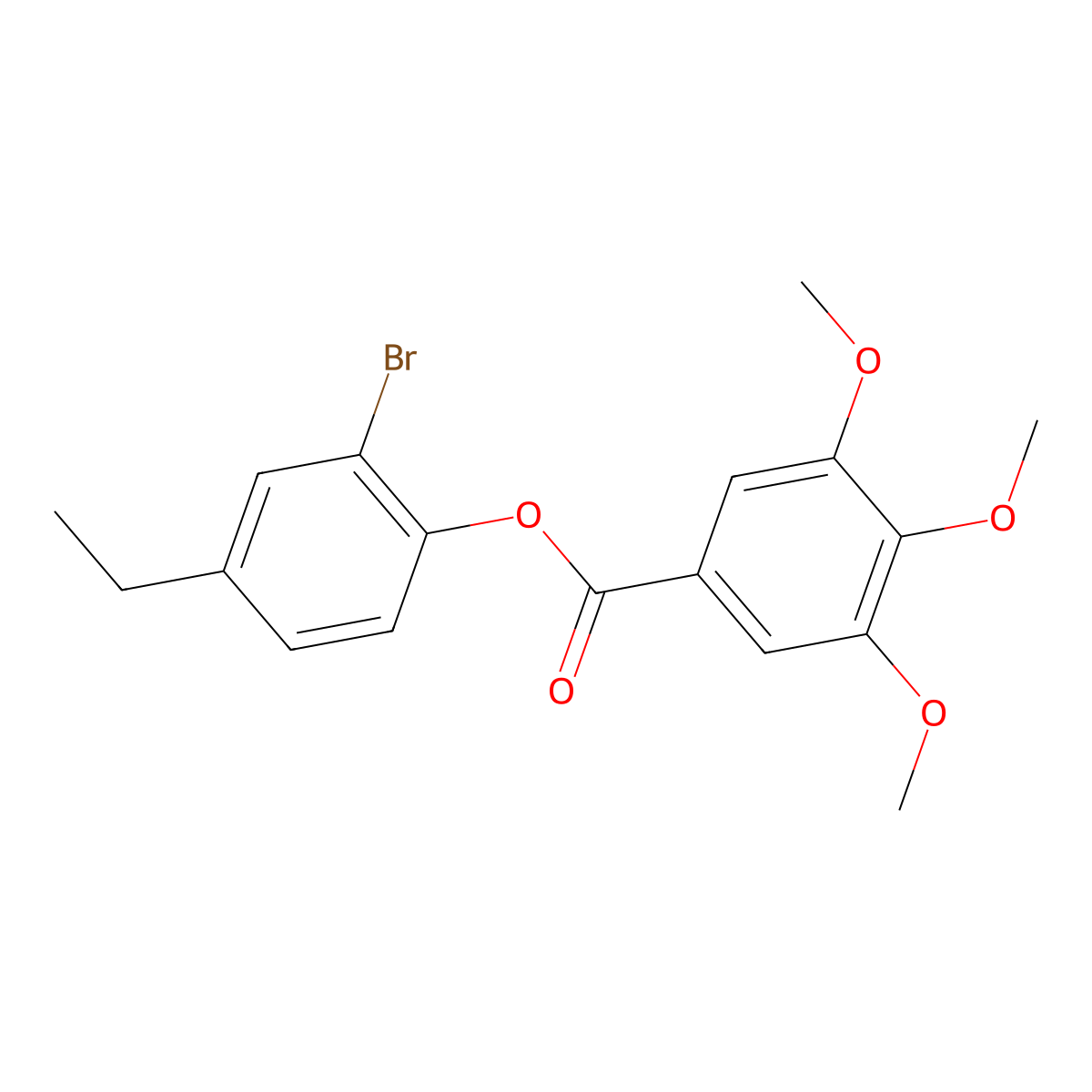 2-Bromo-4-ethylphenyl 3,4,5-trimethoxybenzoate molecular structure, CAS 514824-06-7