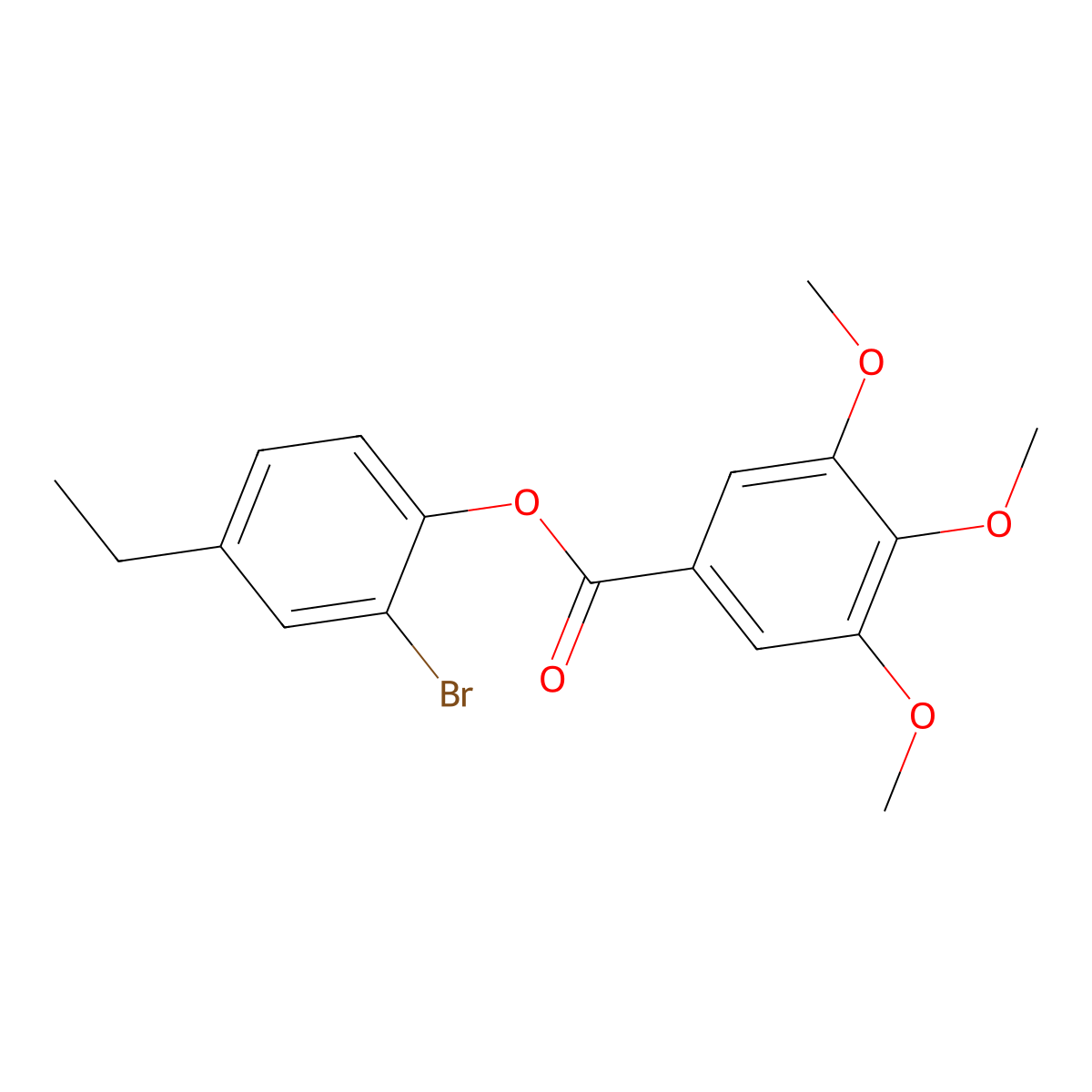 2-Bromo-4-ethylphenyl 3,4,5-trimethoxybenzoate molecular structure, CAS 514824-06-7