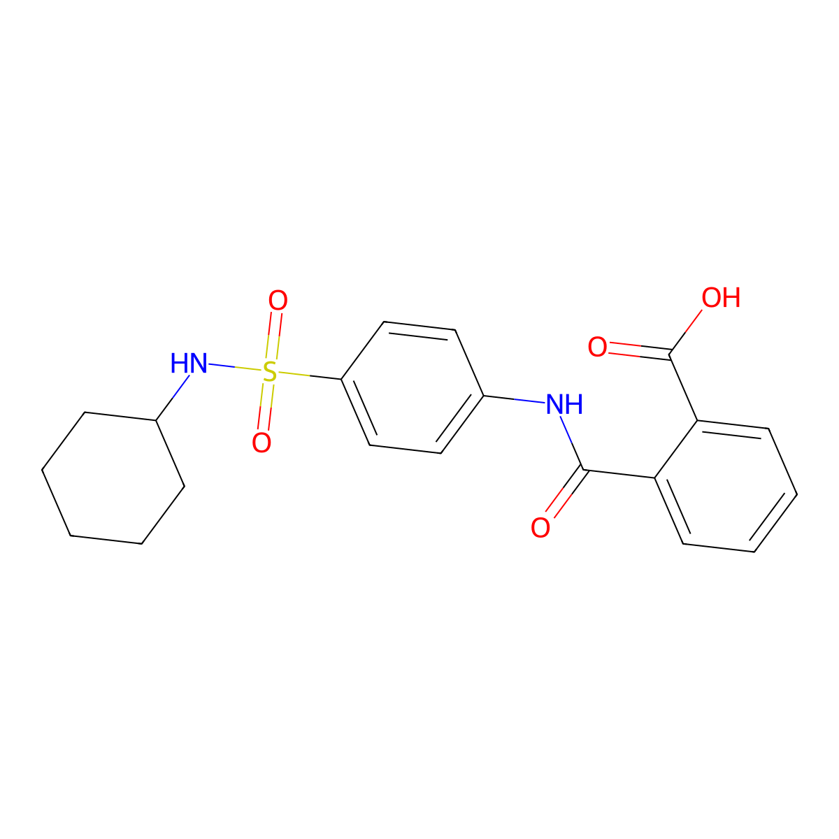 2-({4-[(Cyclohexylamino)sulfonyl]anilino}carbonyl)benzoic acid molecular structure, CAS 514824-92-1