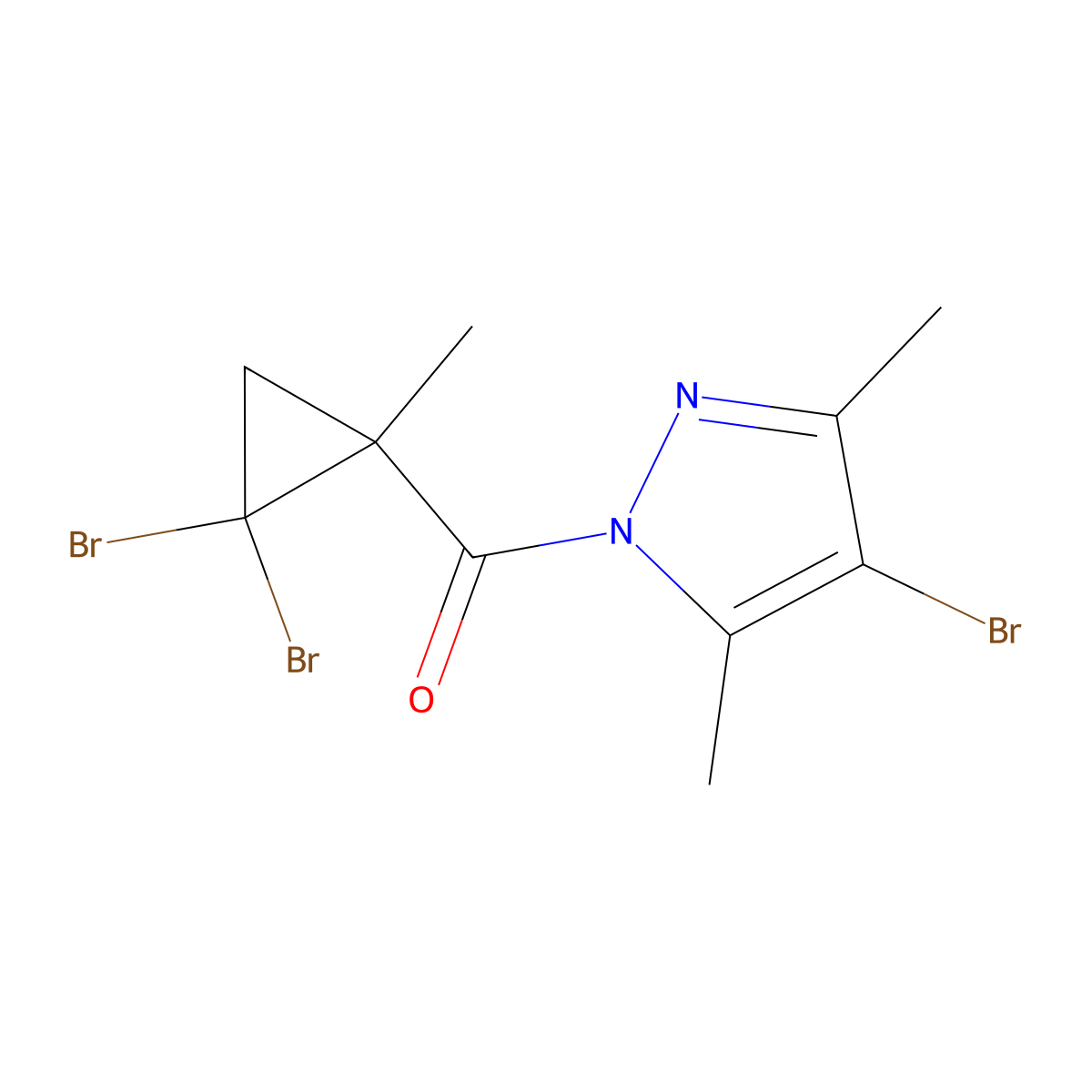 (4-Bromo-3,5-dimethylpyrazol-1-yl)-(2,2-dibromo-1-methylcyclopropyl)methanone molecular structure, CAS 514838-63-2