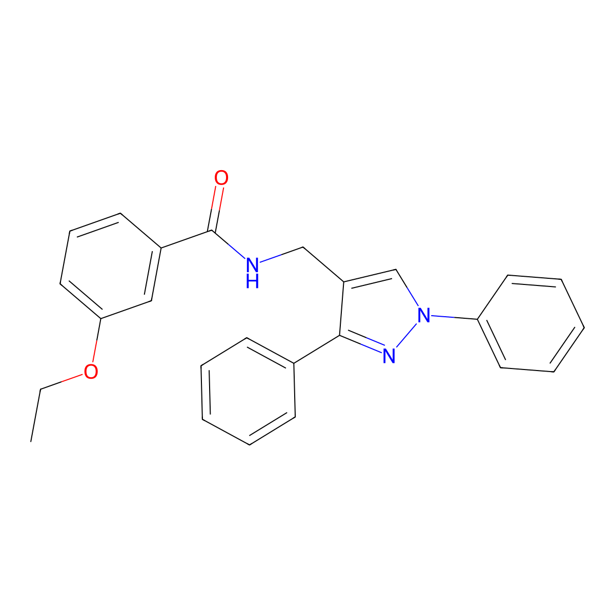 N-[(1,3-diphenylpyrazol-4-yl)methyl]-3-ethoxybenzamide molecular structure, CAS 514839-00-0