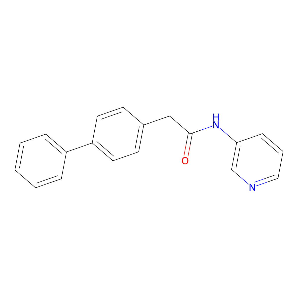N-3-Pyridinyl[1,1'-biphenyl]-4-acetamide molecular structure, CAS 51484-41-4