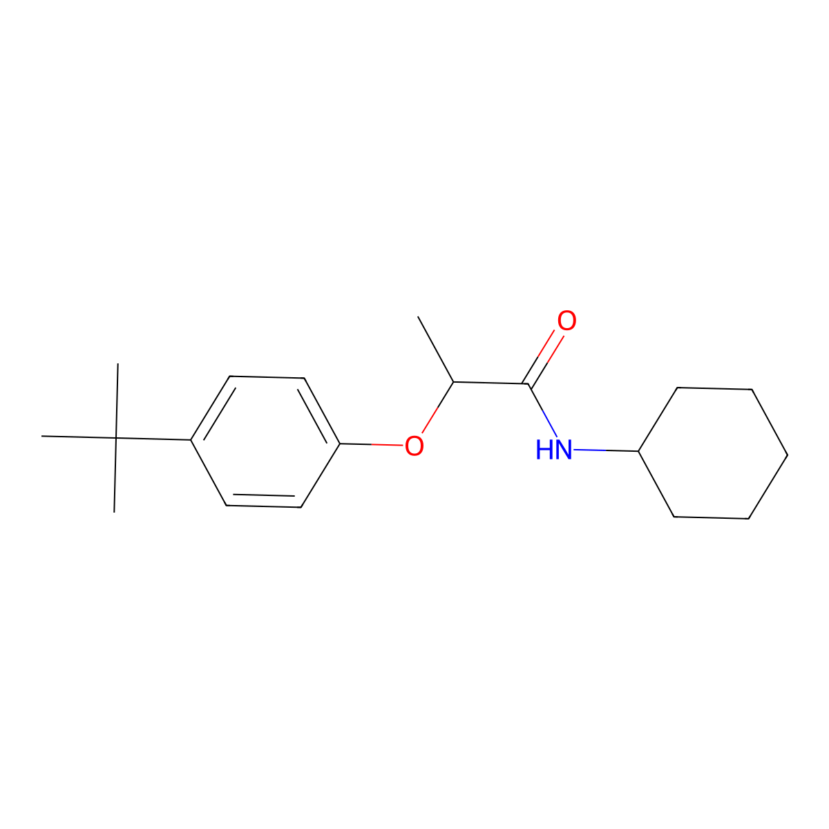 2-(4-tert-butylphenoxy)-N-cyclohexylpropanamide molecular structure, CAS 514840-12-1