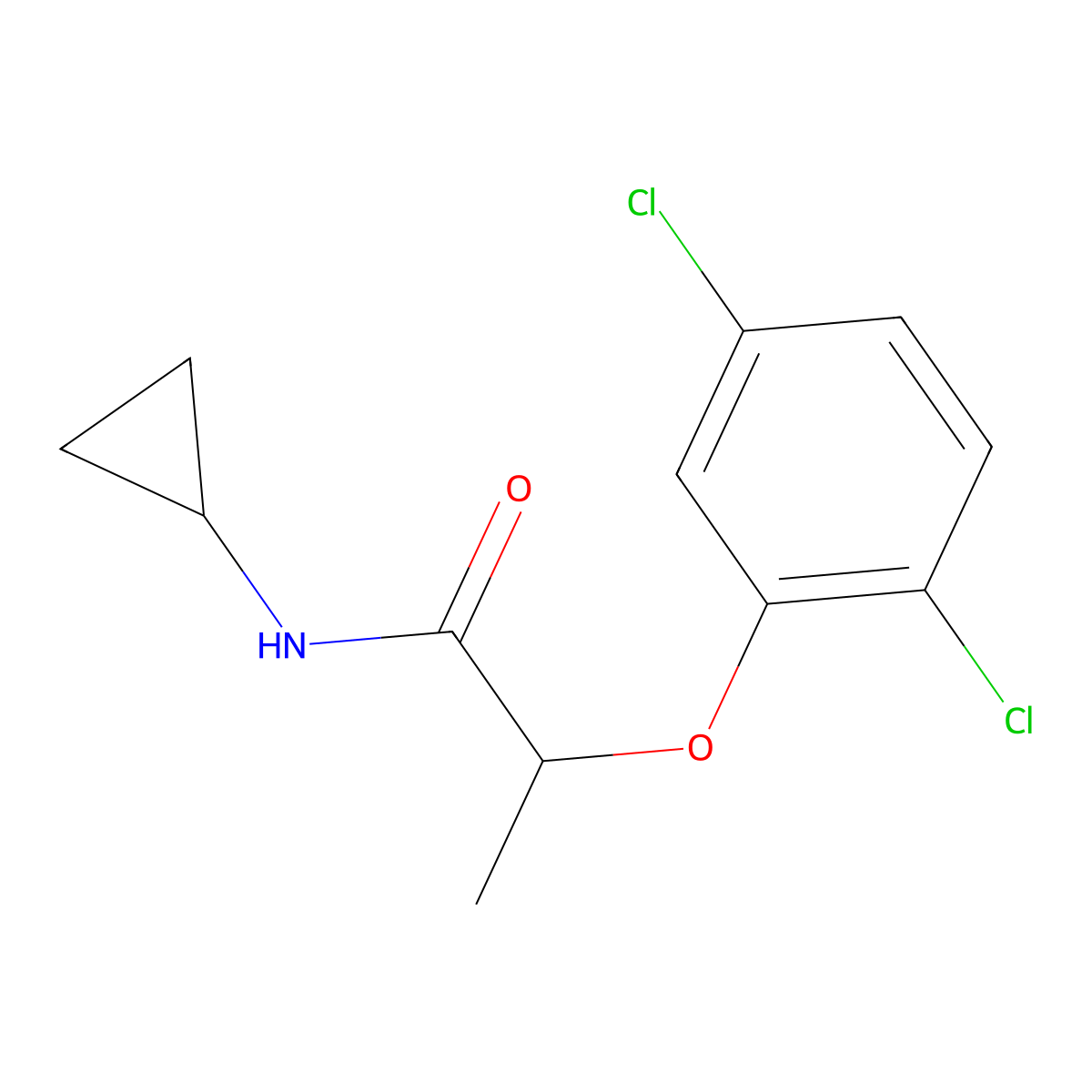 N-cyclopropyl-2-(2,5-dichlorophenoxy)propanamide molecular structure, CAS 514840-38-1