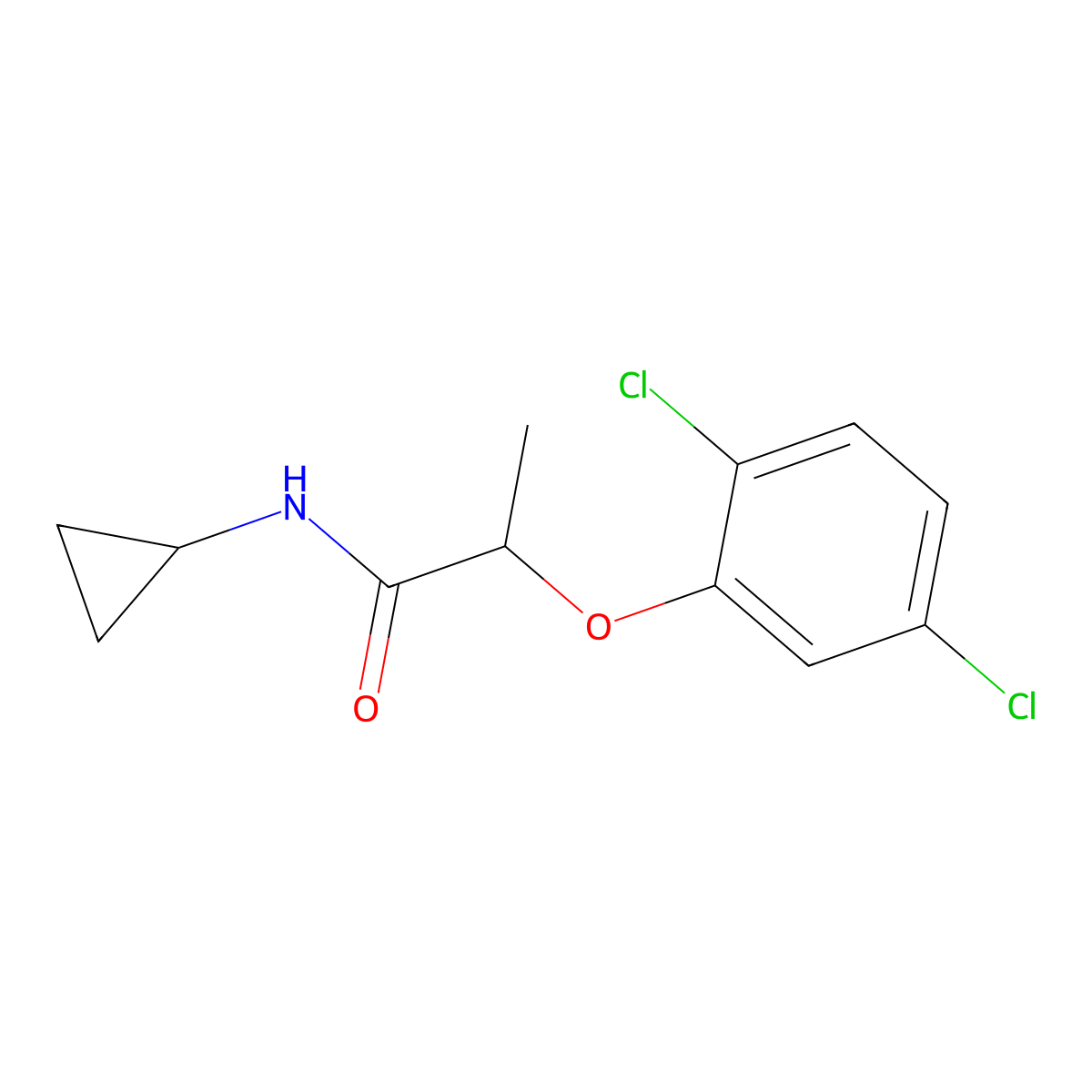 N-cyclopropyl-2-(2,5-dichlorophenoxy)propanamide molecular structure, CAS 514840-38-1