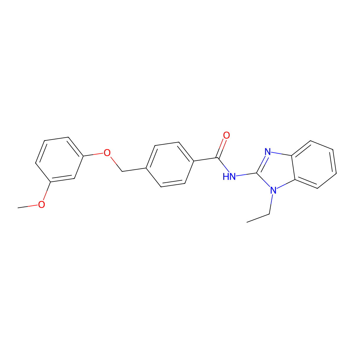 N-(1-ethylbenzimidazol-2-yl)-4-[(3-methoxyphenoxy)methyl]benzamide molecular structure, CAS 514840-44-9