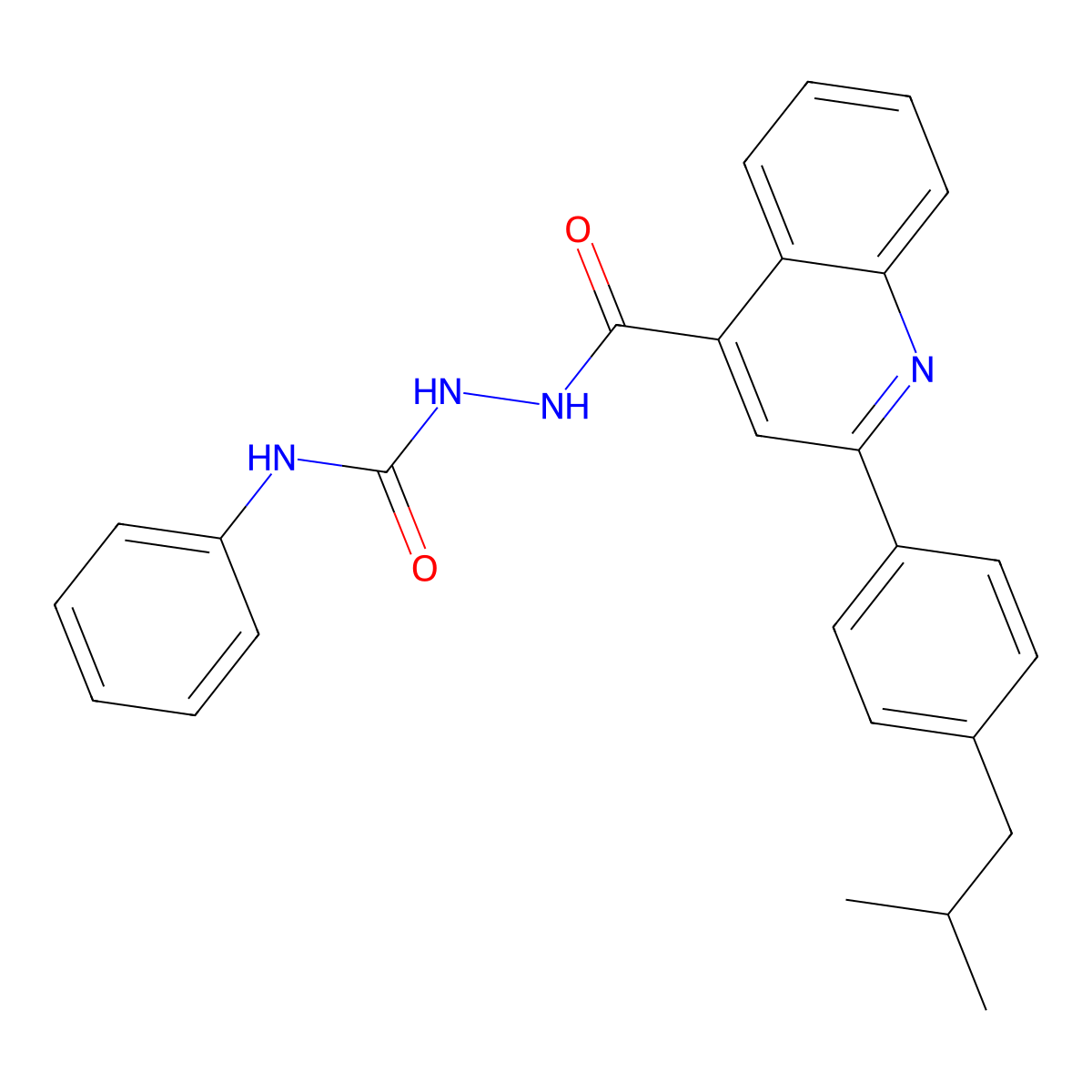 1-[[2-[4-(2-Methylpropyl)phenyl]quinoline-4-carbonyl]amino]-3-phenylurea molecular structure, CAS 514841-43-1