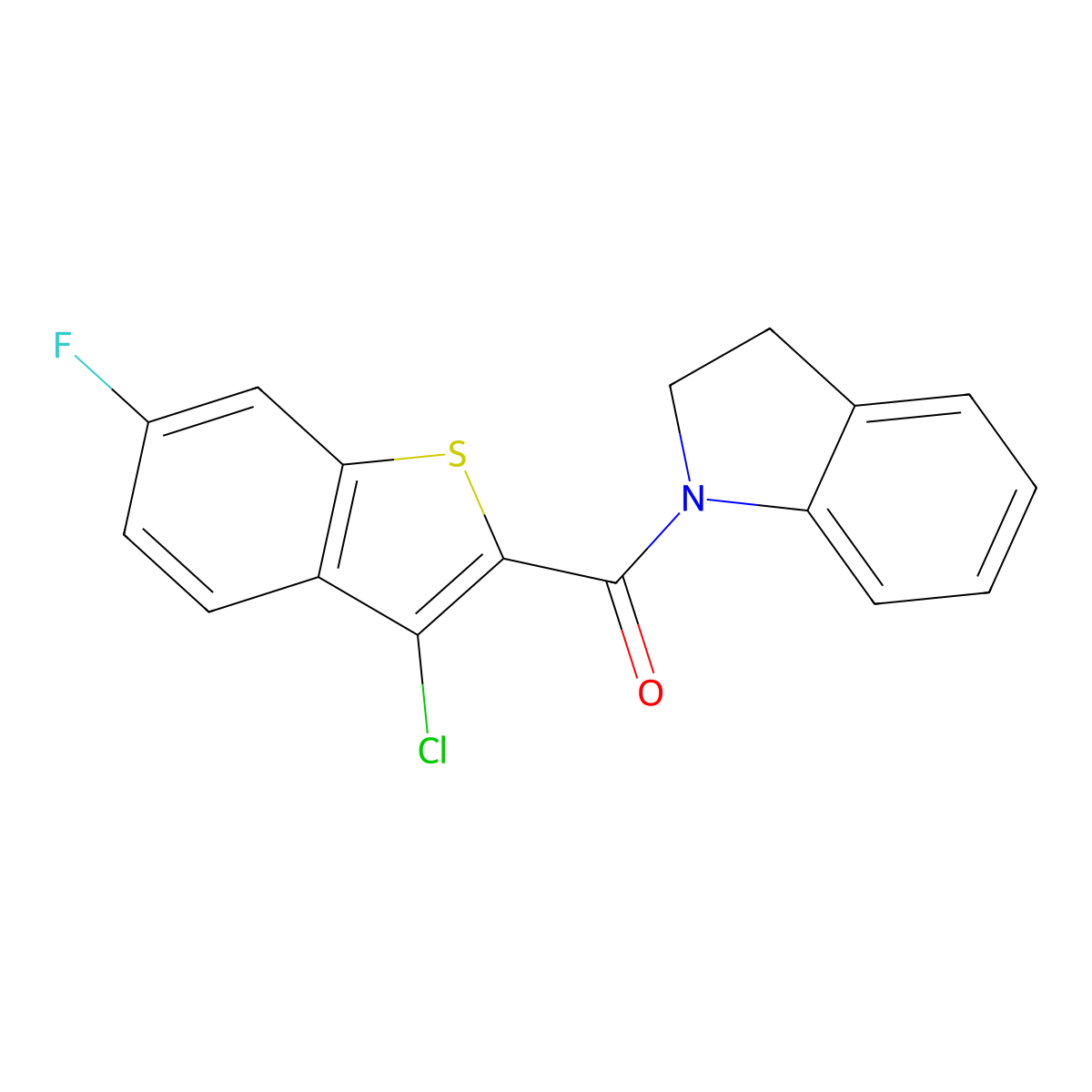 1-[(3-Chloro-6-fluoro-1-benzothien-2-yl)carbonyl]indoline molecular structure, CAS 514842-86-5