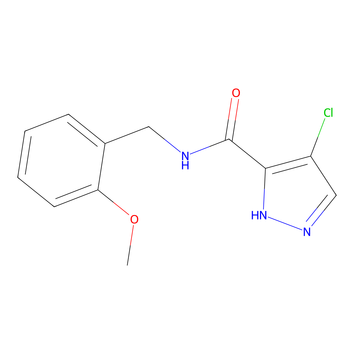 4-chloro-N-(2-methoxybenzyl)-1H-pyrazole-3-carboxamide molecular structure, CAS 514842-92-3