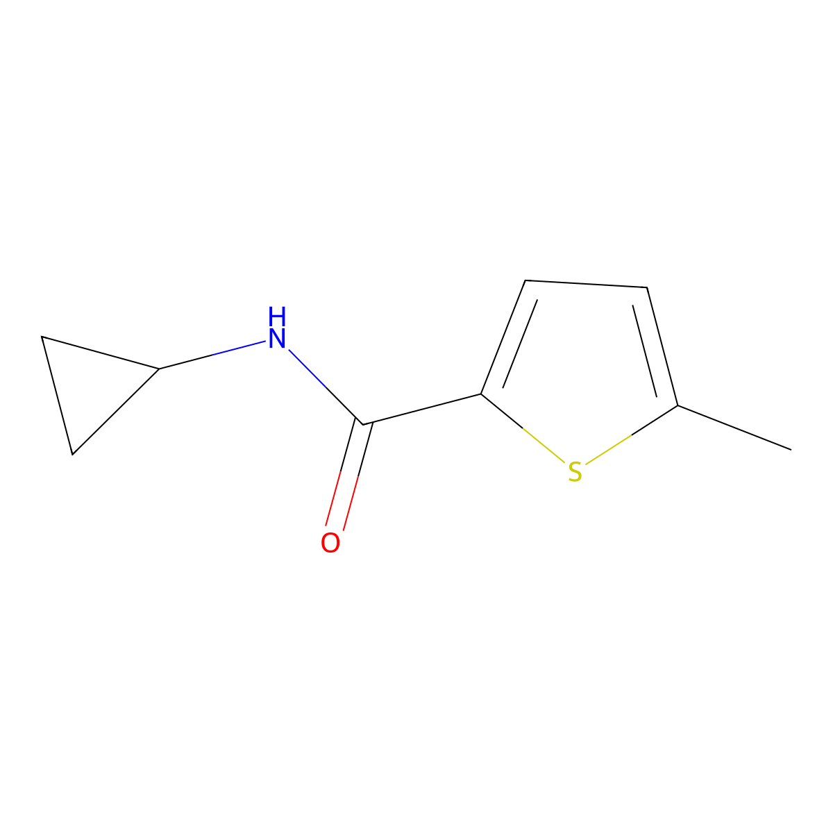 N-cyclopropyl-5-methylthiophene-2-carboxamide molecular structure, CAS 514843-47-1
