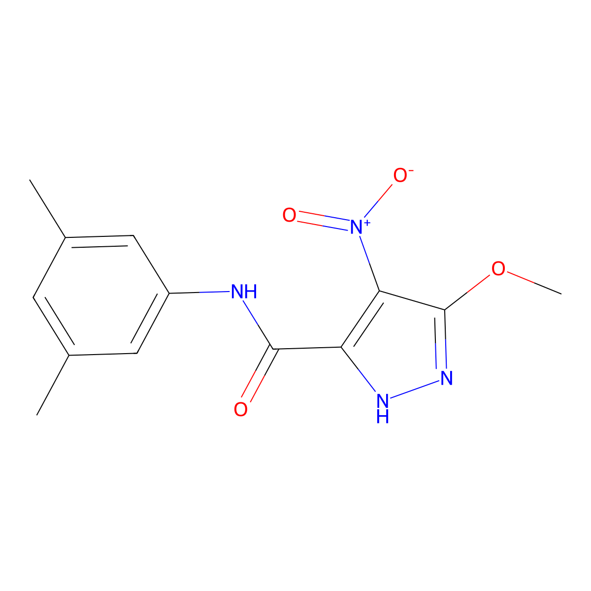 N-(3,5-dimethylphenyl)-3-methoxy-4-nitro-1H-pyrazole-5-carboxamide molecular structure, CAS 514843-61-9