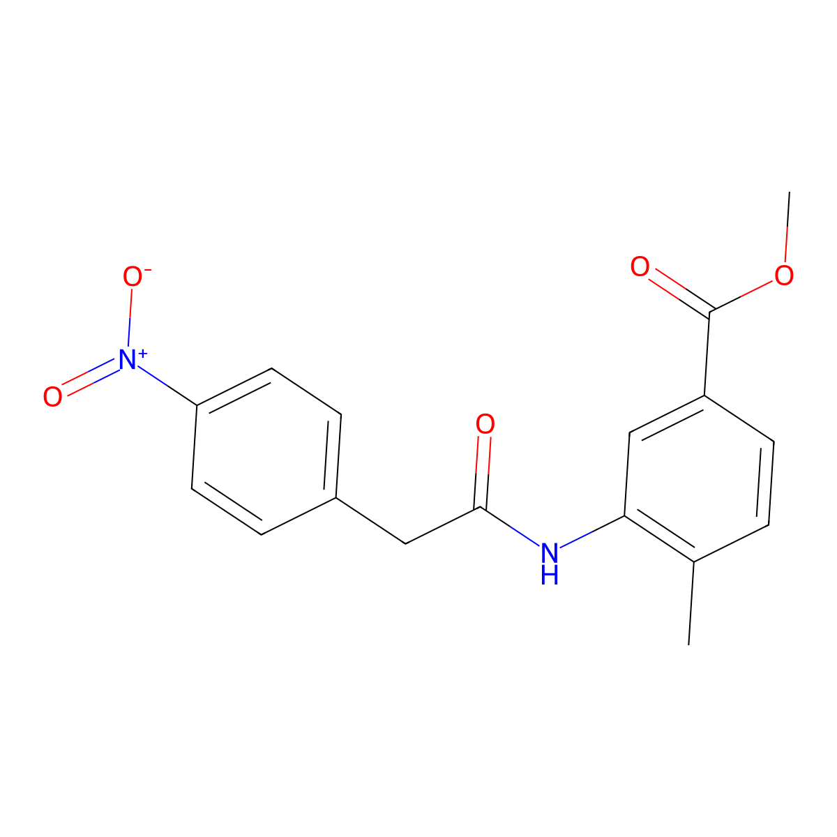 Methyl 3-[({4-nitrophenyl}acetyl)amino]-4-methylbenzoate molecular structure, CAS 514843-62-0