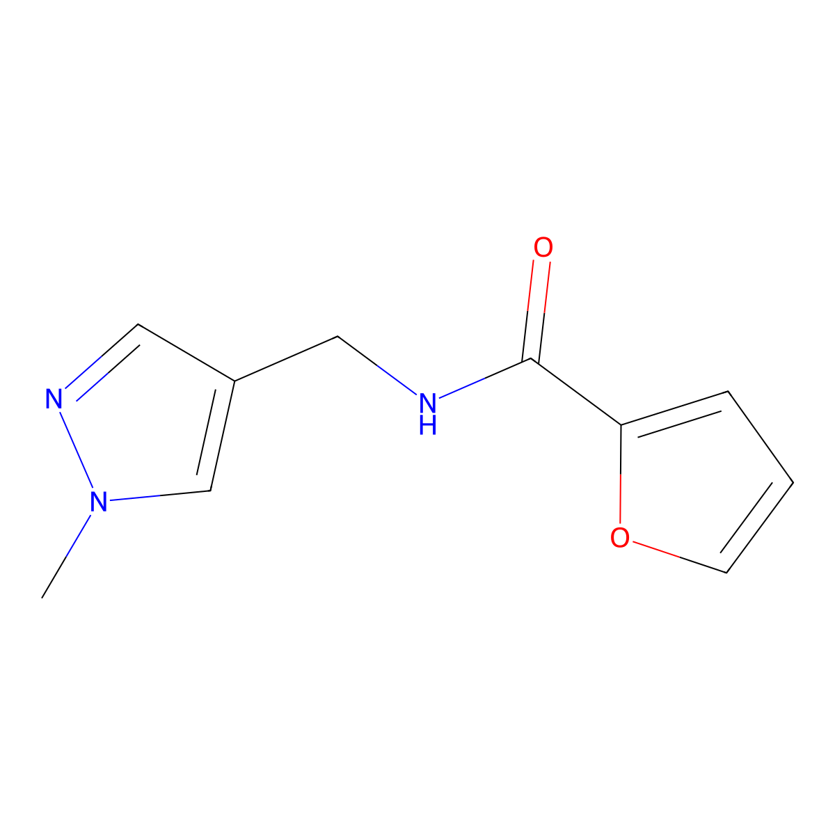 N-[(1-methyl-1H-pyrazol-4-yl)methyl]furan-2-carboxamide molecular structure, CAS 514843-64-2