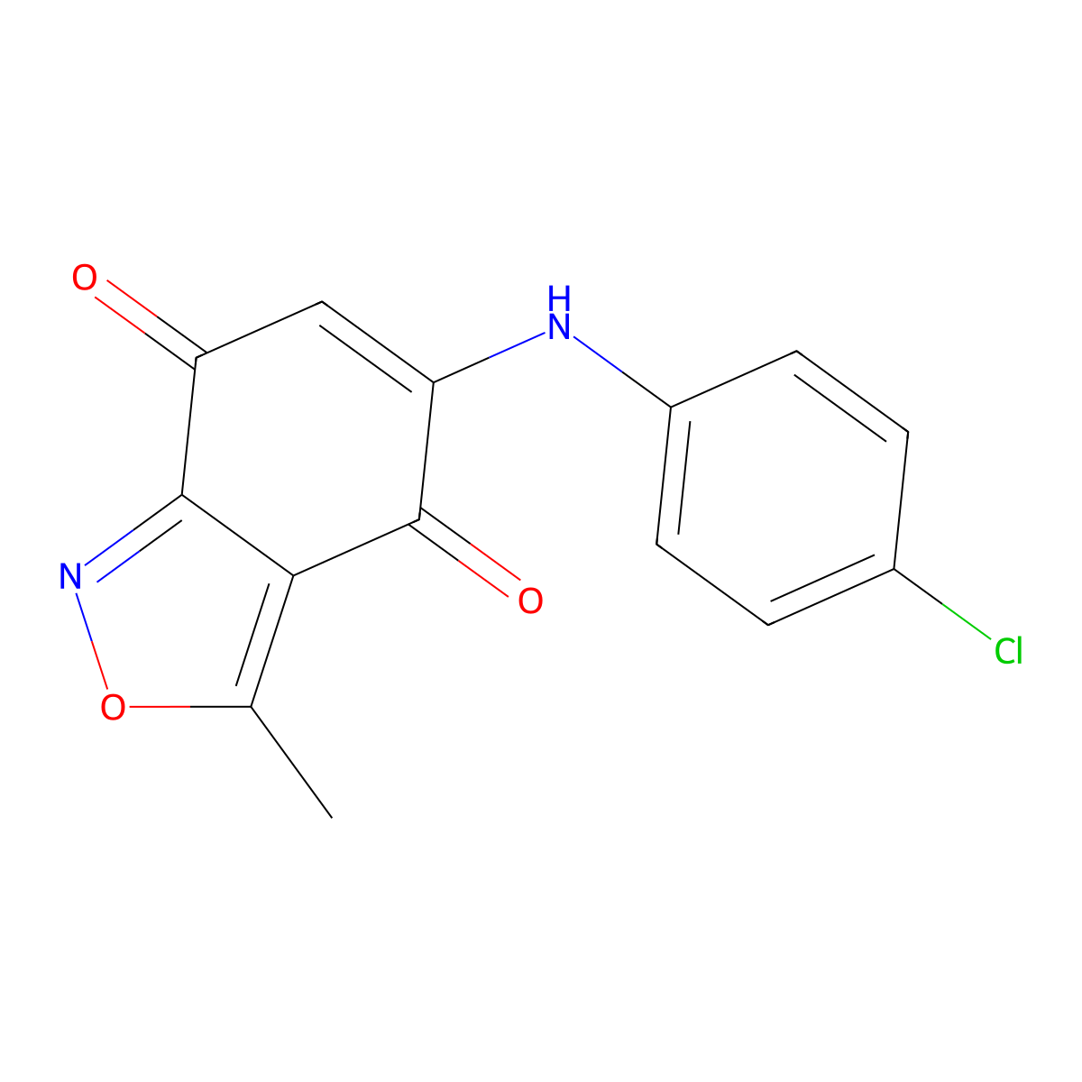 5-((4-Chlorophenyl)amino)-3-methylbenzo[c]isoxazole-4,7-dione molecular structure, CAS 51485-59-7