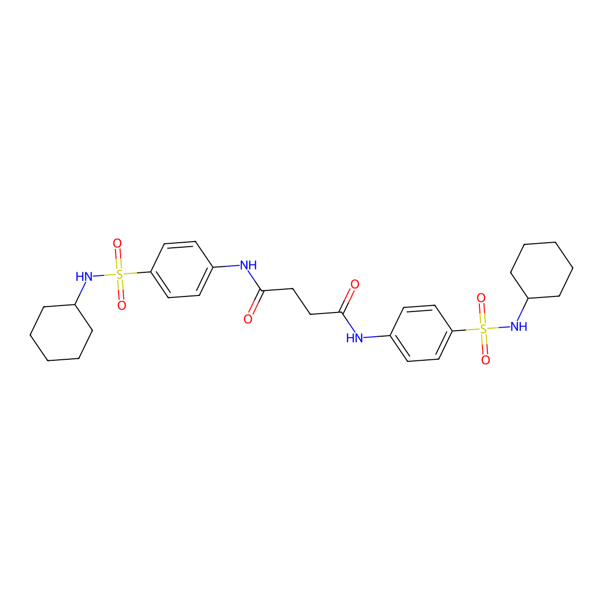 N,N'-bis[4-(cyclohexylsulfamoyl)phenyl]butanediamide molecular structure, CAS 514850-11-4