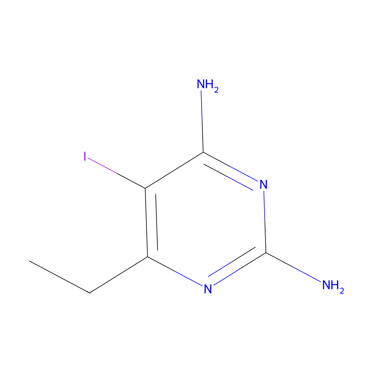 6-Ethyl-5-iodopyrimidine-2,4-diamine molecular structure, CAS 514854-13-8