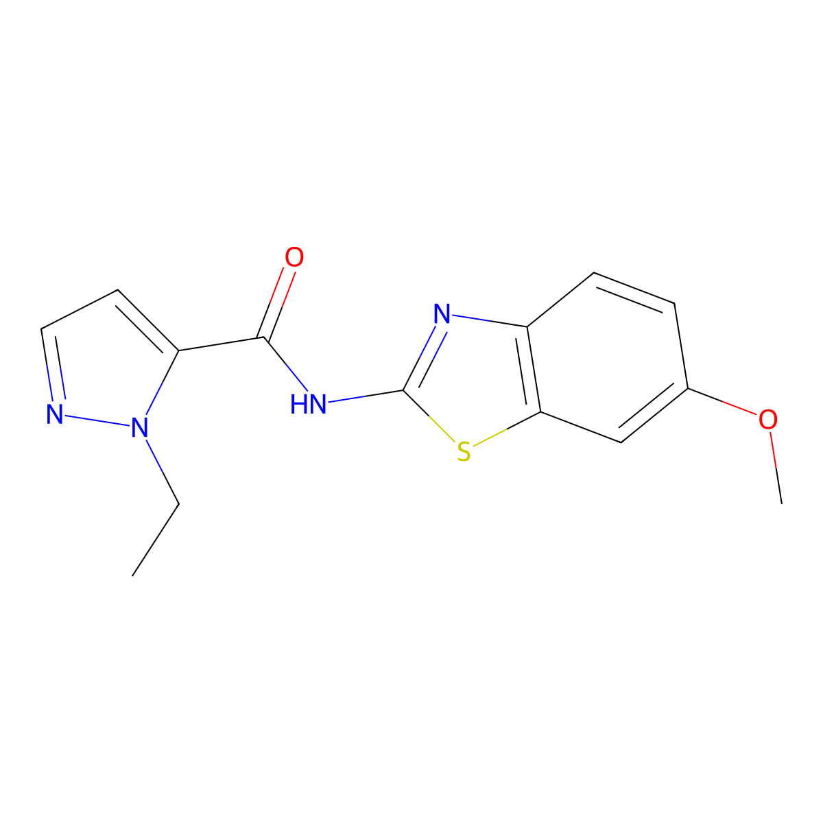 2-ethyl-N-(6-methoxy-1,3-benzothiazol-2-yl)pyrazole-3-carboxamide molecular structure, CAS 514854-69-4