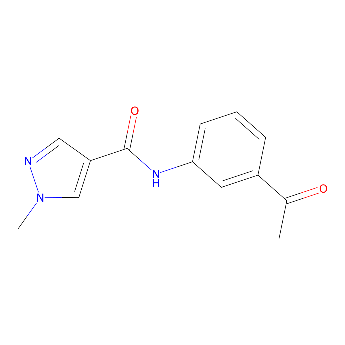 N-(3-acetylphenyl)-1-methyl-1H-pyrazole-4-carboxamide molecular structure, CAS 514854-79-6