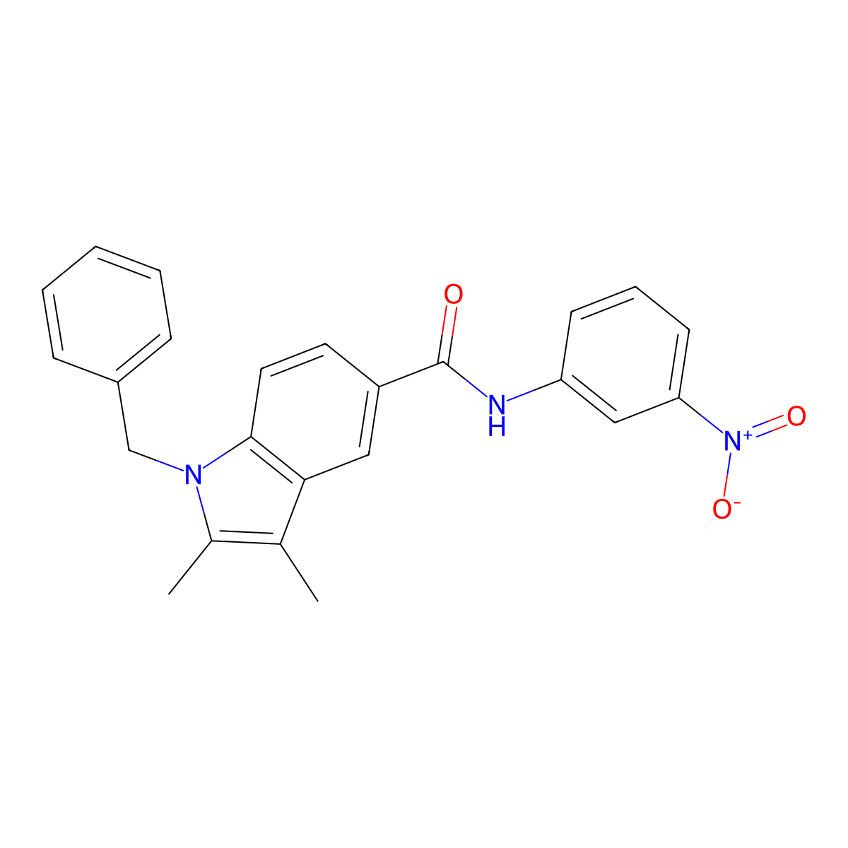 1-benzyl-2,3-dimethyl-N-(3-nitrophenyl)indole-5-carboxamide molecular structure, CAS 514854-83-2