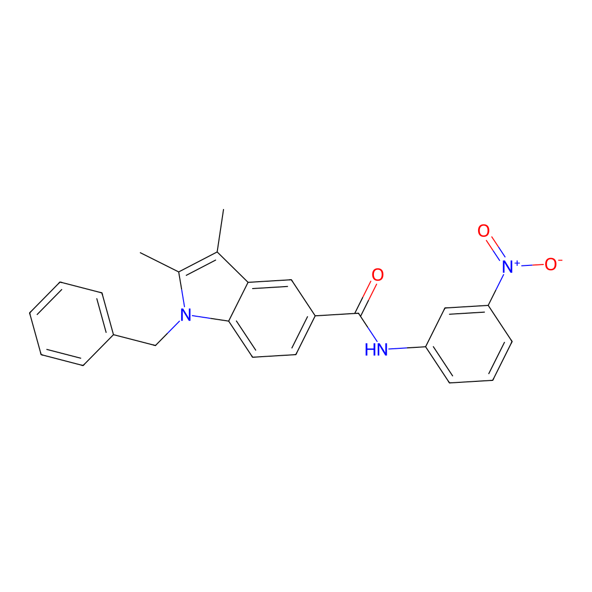 1-benzyl-2,3-dimethyl-N-(3-nitrophenyl)indole-5-carboxamide molecular structure, CAS 514854-83-2