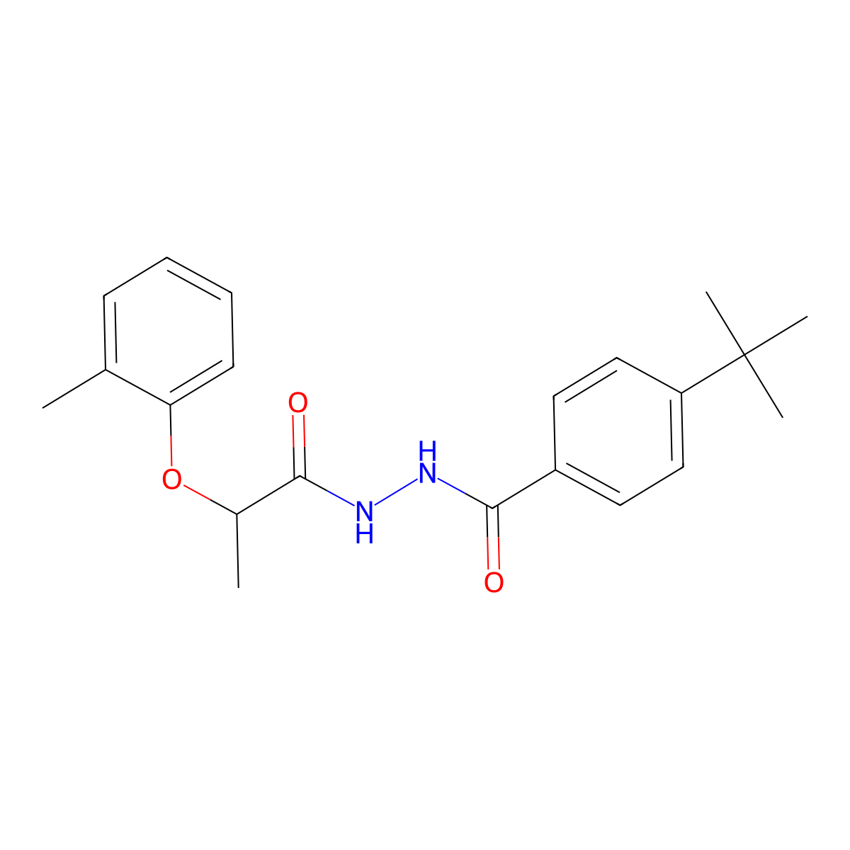 N'-(4-tert-butylbenzoyl)-2-(2-methylphenoxy)propanohydrazide molecular structure, CAS 514855-16-4