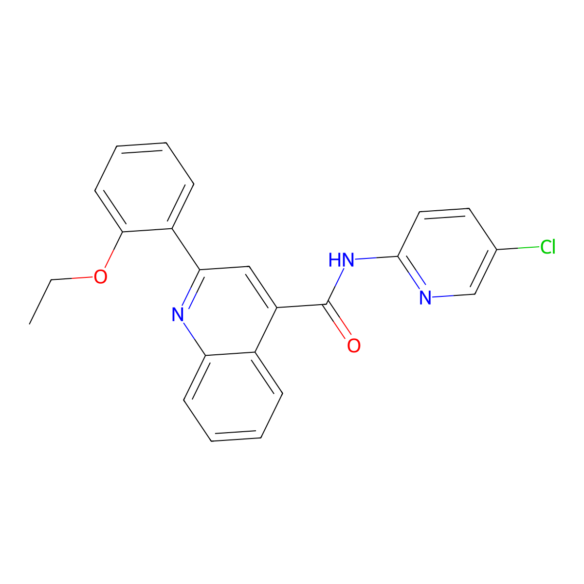 N-(5-chloropyridin-2-yl)-2-(2-ethoxyphenyl)quinoline-4-carboxamide molecular structure, CAS 514855-58-4