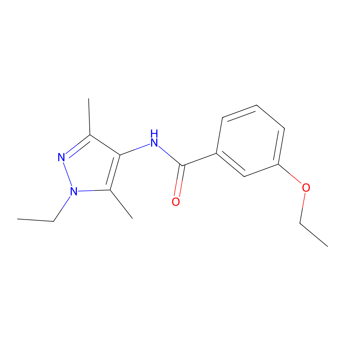 3-ethoxy-N-(1-ethyl-3,5-dimethylpyrazol-4-yl)benzamide molecular structure, CAS 514856-26-9