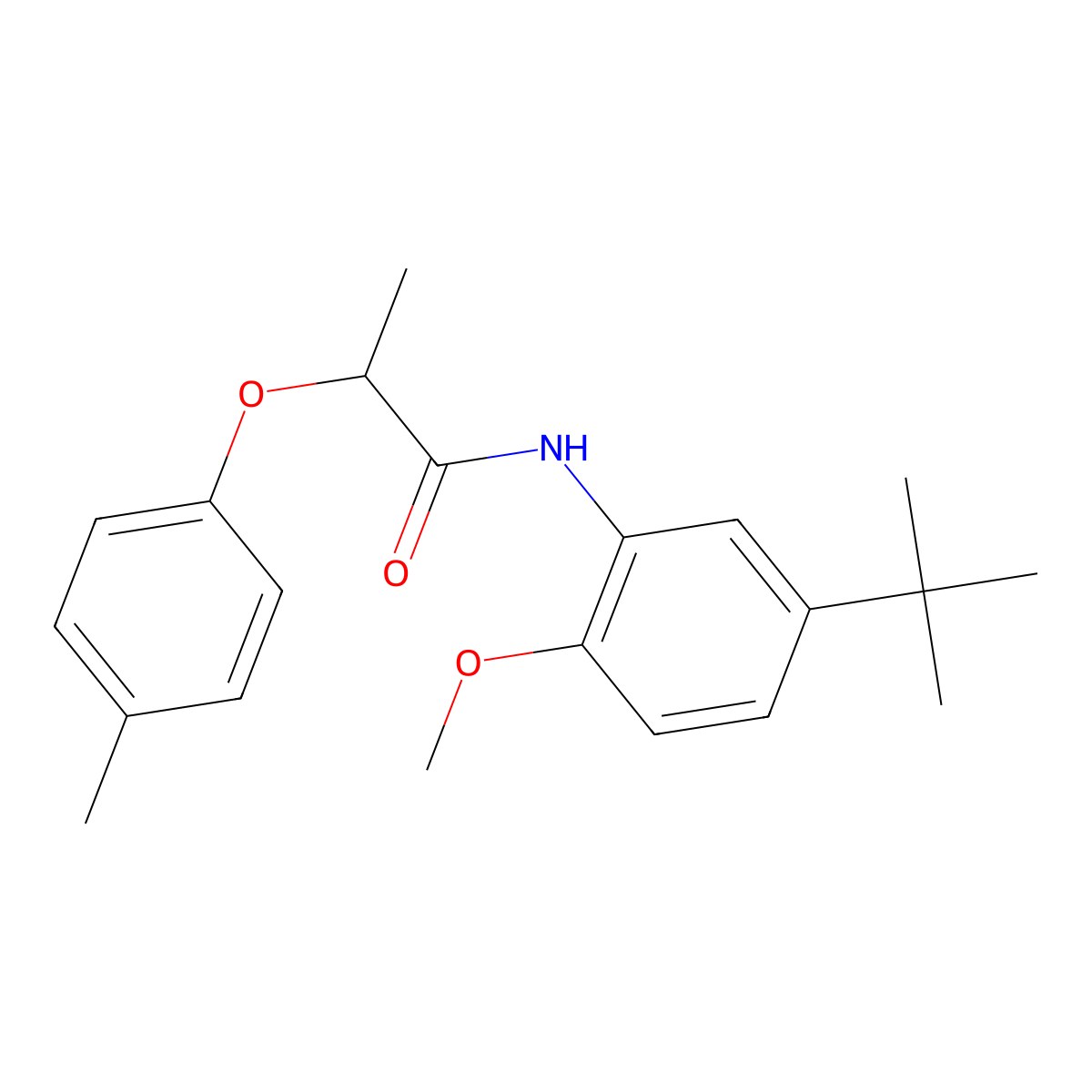 N-(5-tert-butyl-2-methoxyphenyl)-2-(4-methylphenoxy)propanamide molecular structure, CAS 514856-46-3