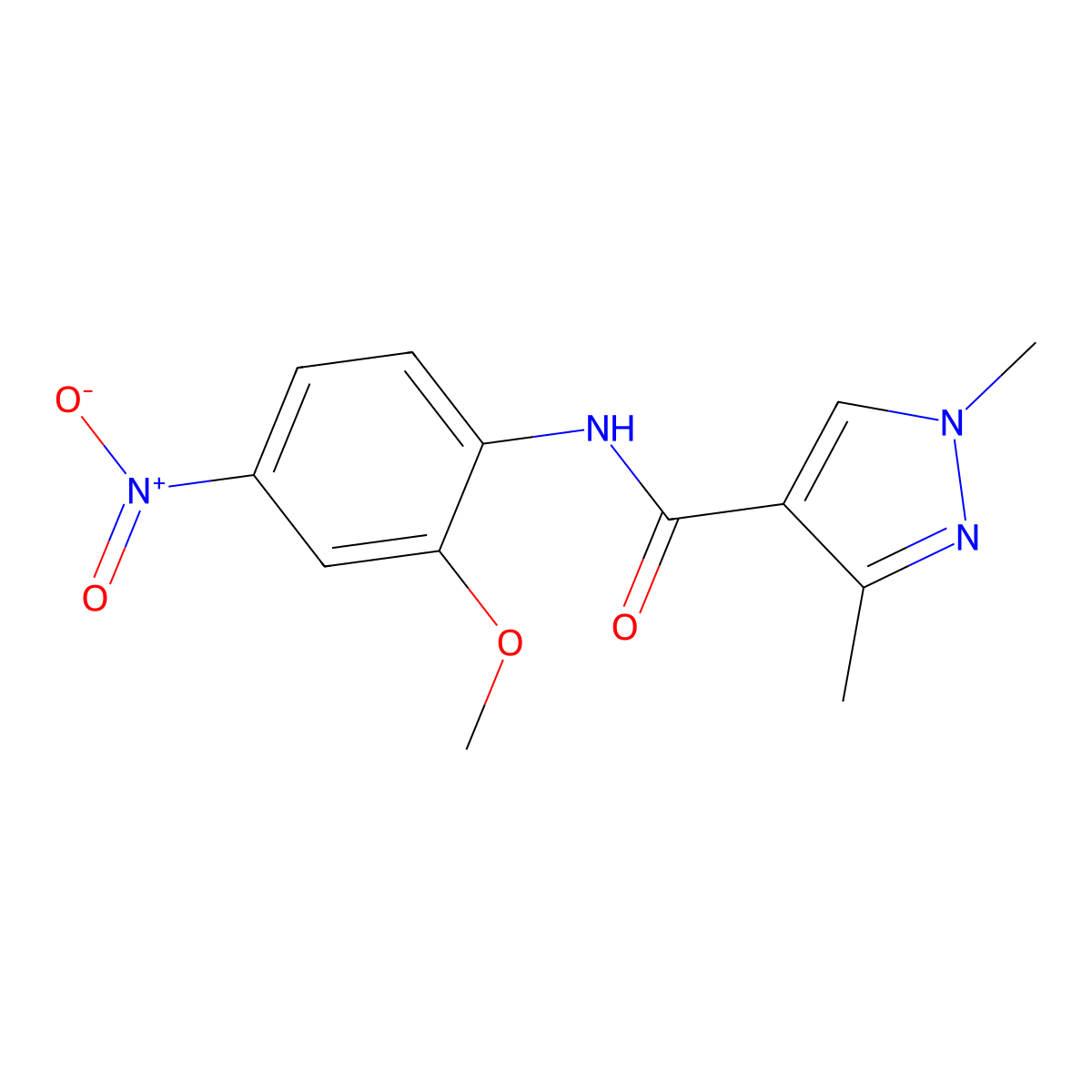 N-(2-methoxy-4-nitrophenyl)-1,3-dimethylpyrazole-4-carboxamide molecular structure, CAS 514857-11-5