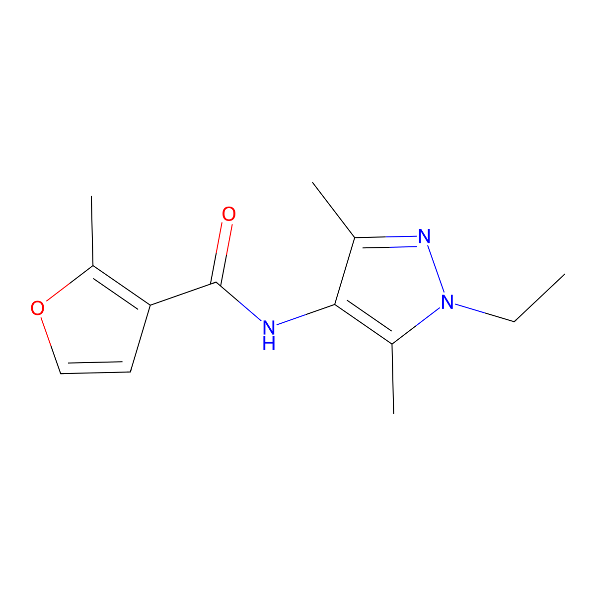 3-Furancarboxamide,N-(1-ethyl-3,5-dimethyl-1H-pyrazol-4-yl)-2-methyl-(9CI) molecular structure, CAS 514857-18-2