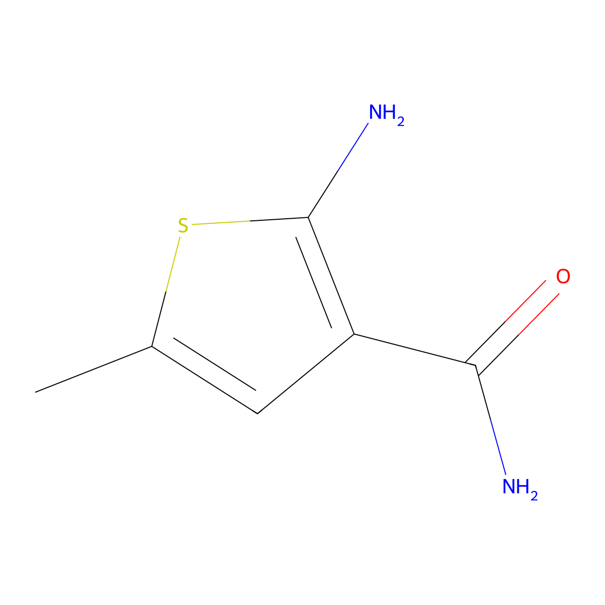 2-Amino-5-methylthiophene-3-carboxamide molecular structure, CAS 51486-03-4