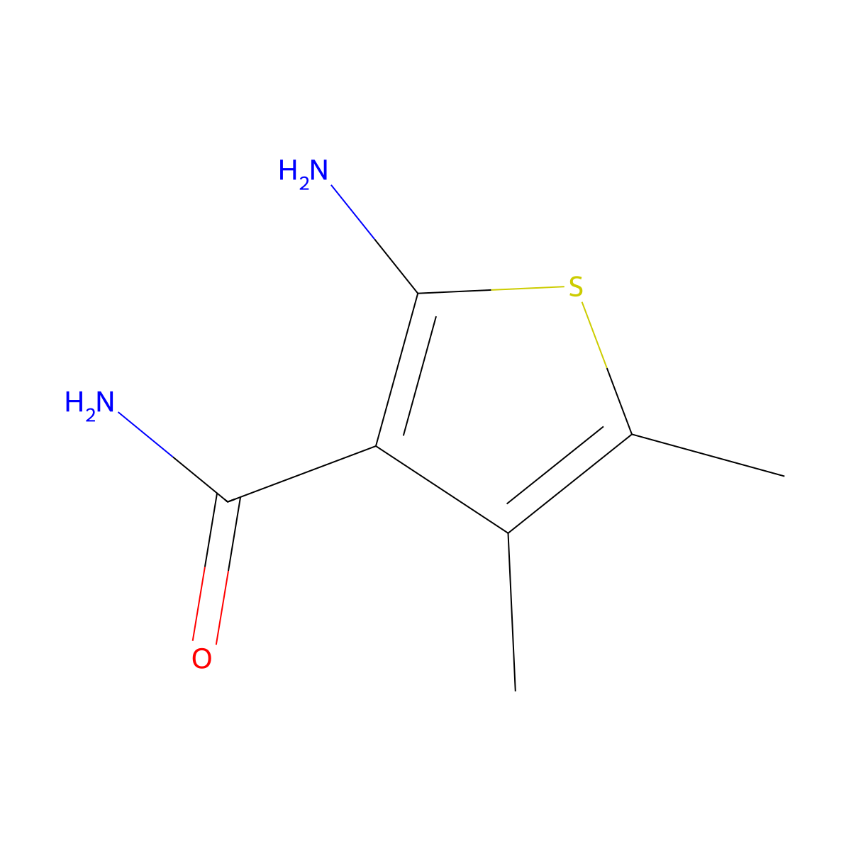 2-Amino-4,5-dimethylthiophene-3-carboxamide molecular structure, CAS 51486-04-5