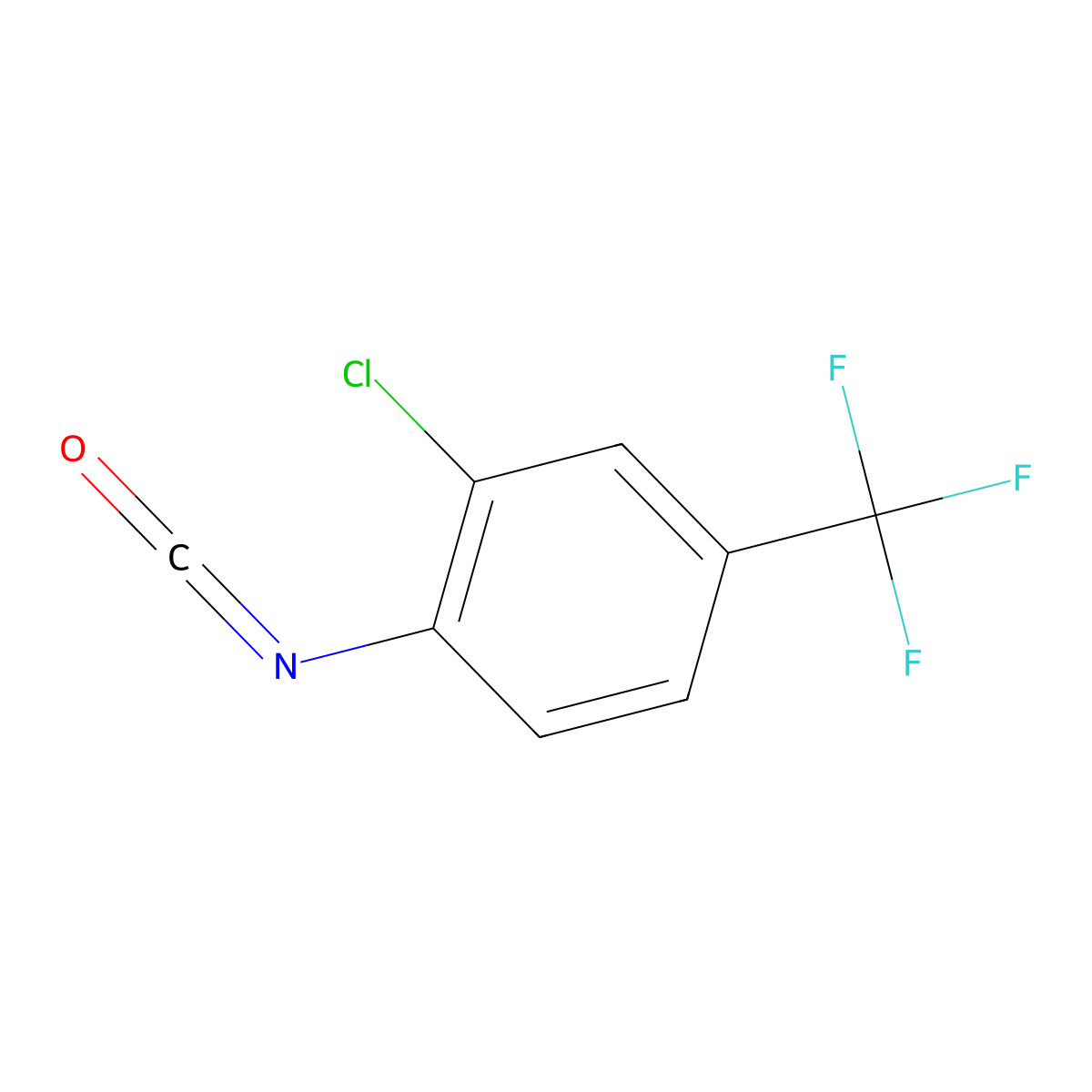 2-Chloro-4-(trifluoromethyl)phenyl isocyanate molecular structure, CAS 51488-22-3