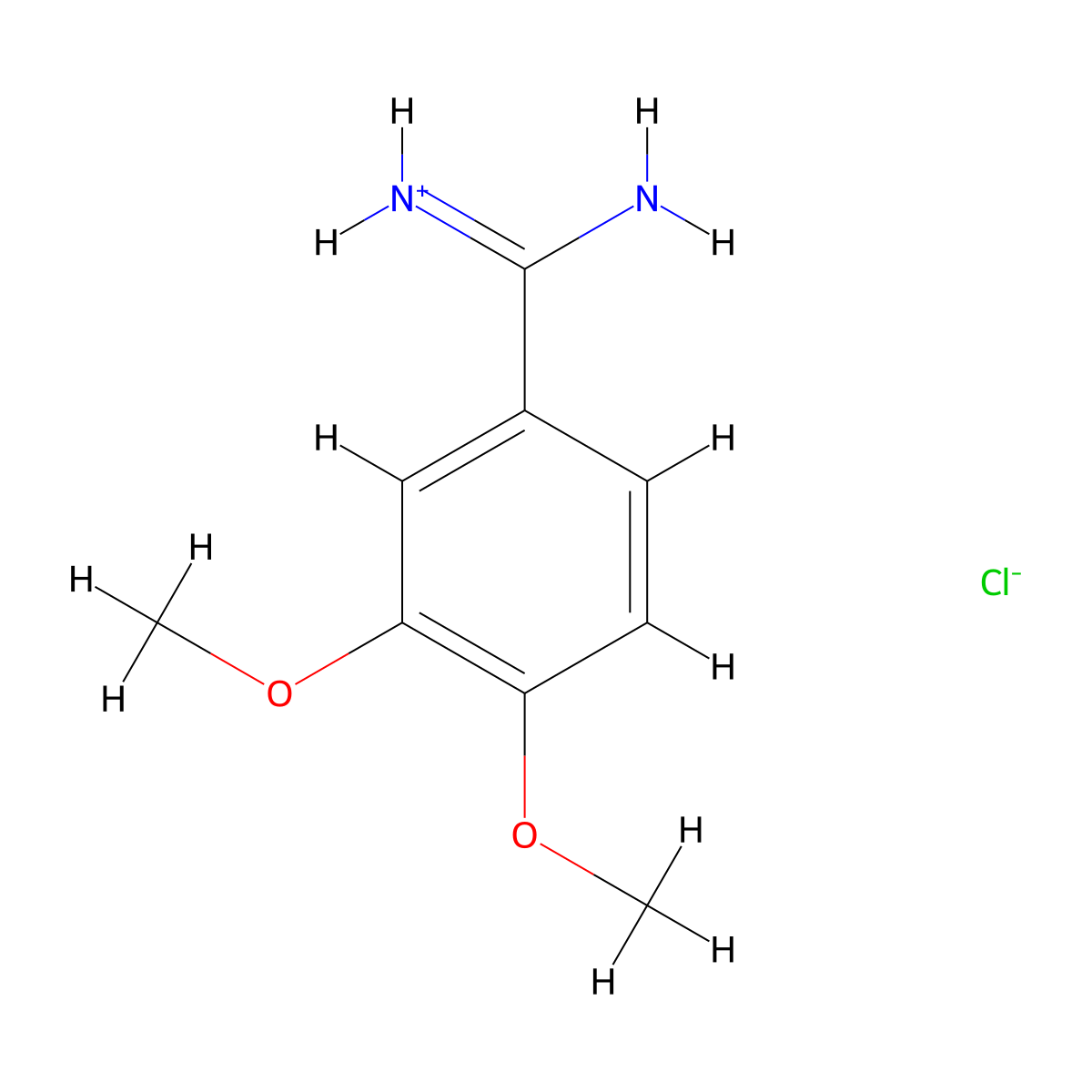 Benzamidine, 3,4-dimethoxy-, monohydrochloride molecular structure, CAS 51488-33-6
