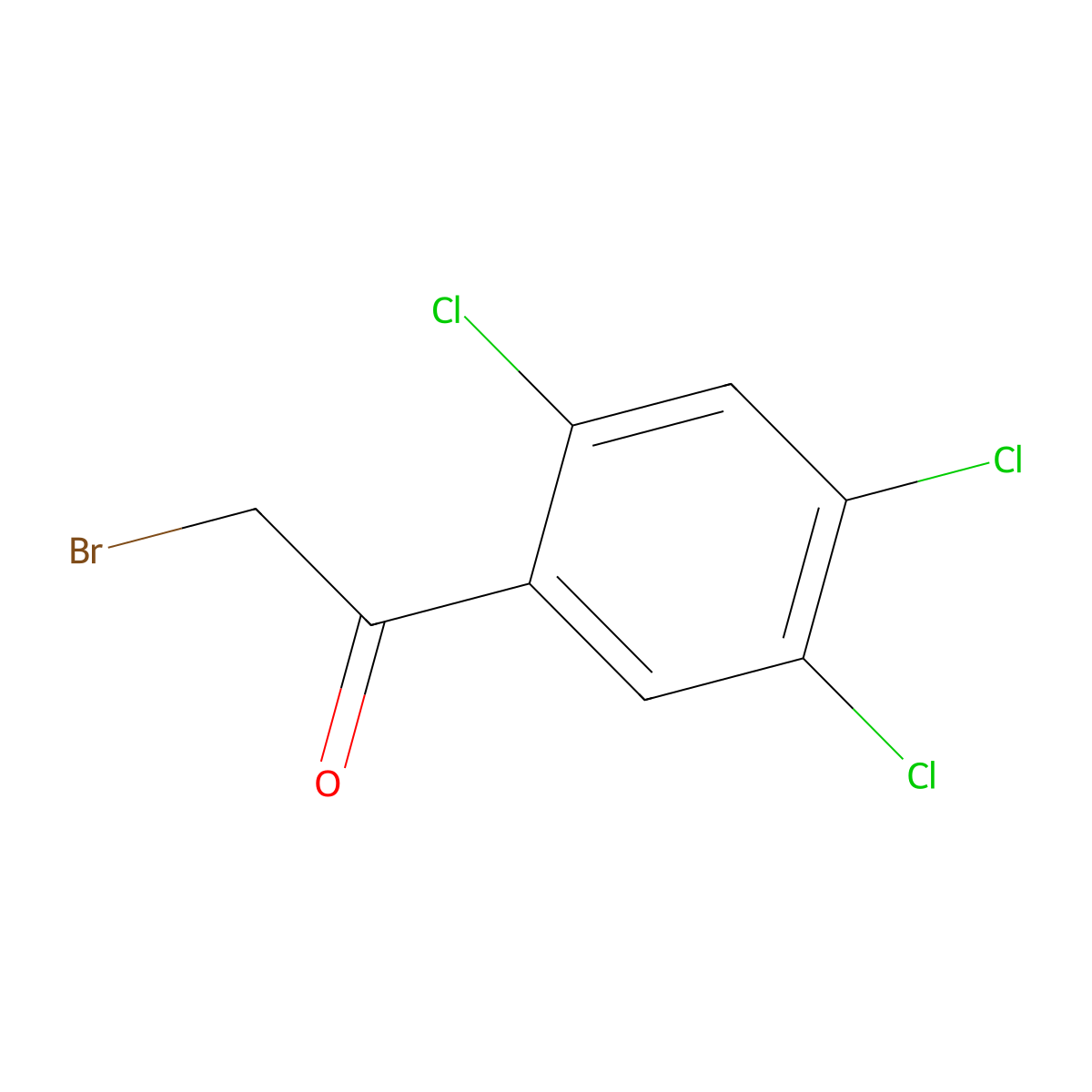 2-Bromo-1-(2,4,5-trichlorophenyl)ethanone molecular structure, CAS 51488-85-8