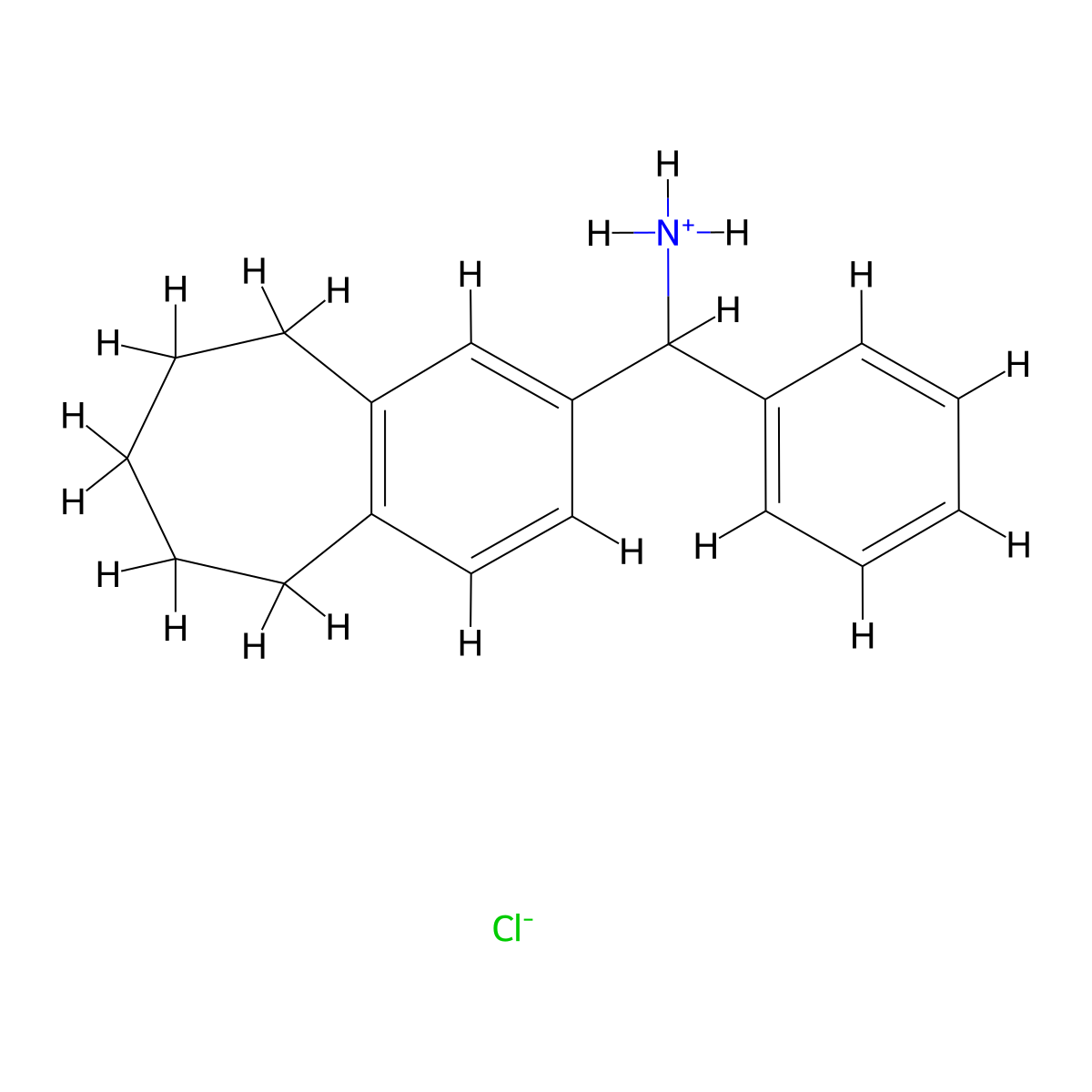 5H-Benzocycloheptene-2-methanamine, 6,7,8,9-tetrahydro-alpha-phenyl-, hydrochloride molecular structure, CAS 51490-43-8