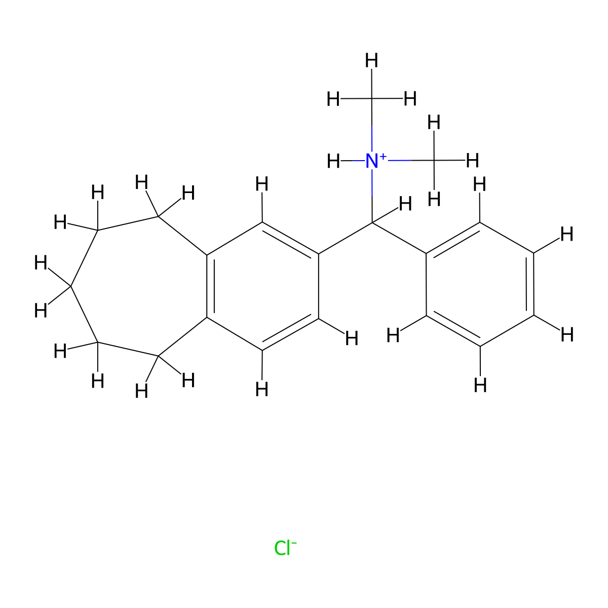 5H-Benzocycloheptene-2-methanamine, 6,7,8,9-tetrahydro-N,N-dimethyl-alpha-phenyl-, hydrochloride molecular structure, CAS 51490-45-0