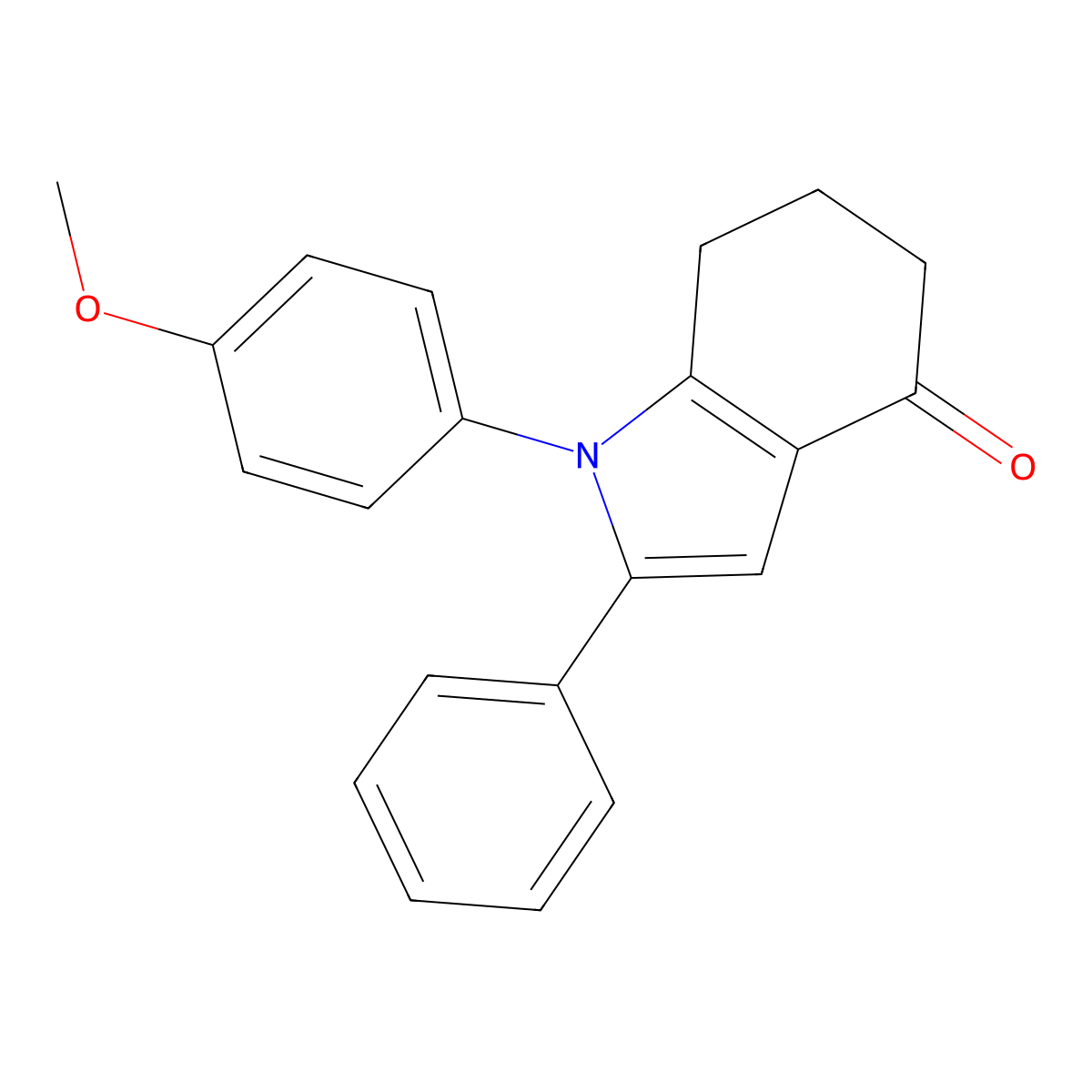 1-(4-methoxyphenyl)-2-phenyl-1,5,6,7-tetrahydro-4H-indol-4-one molecular structure, CAS 51495-00-2