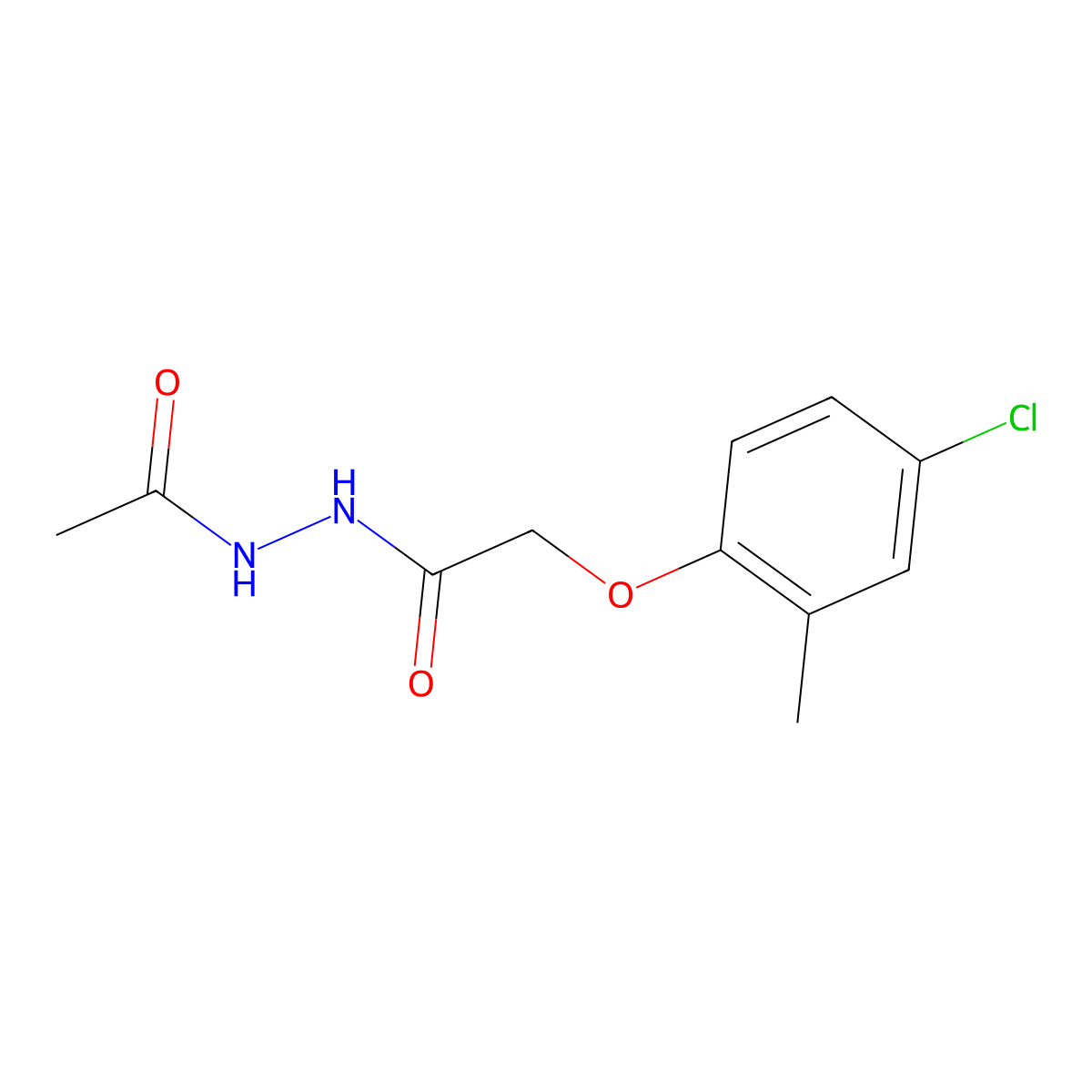 N'-acetyl-2-(4-chloro-2-methylphenoxy)acetohydrazide molecular structure, CAS 51496-58-3