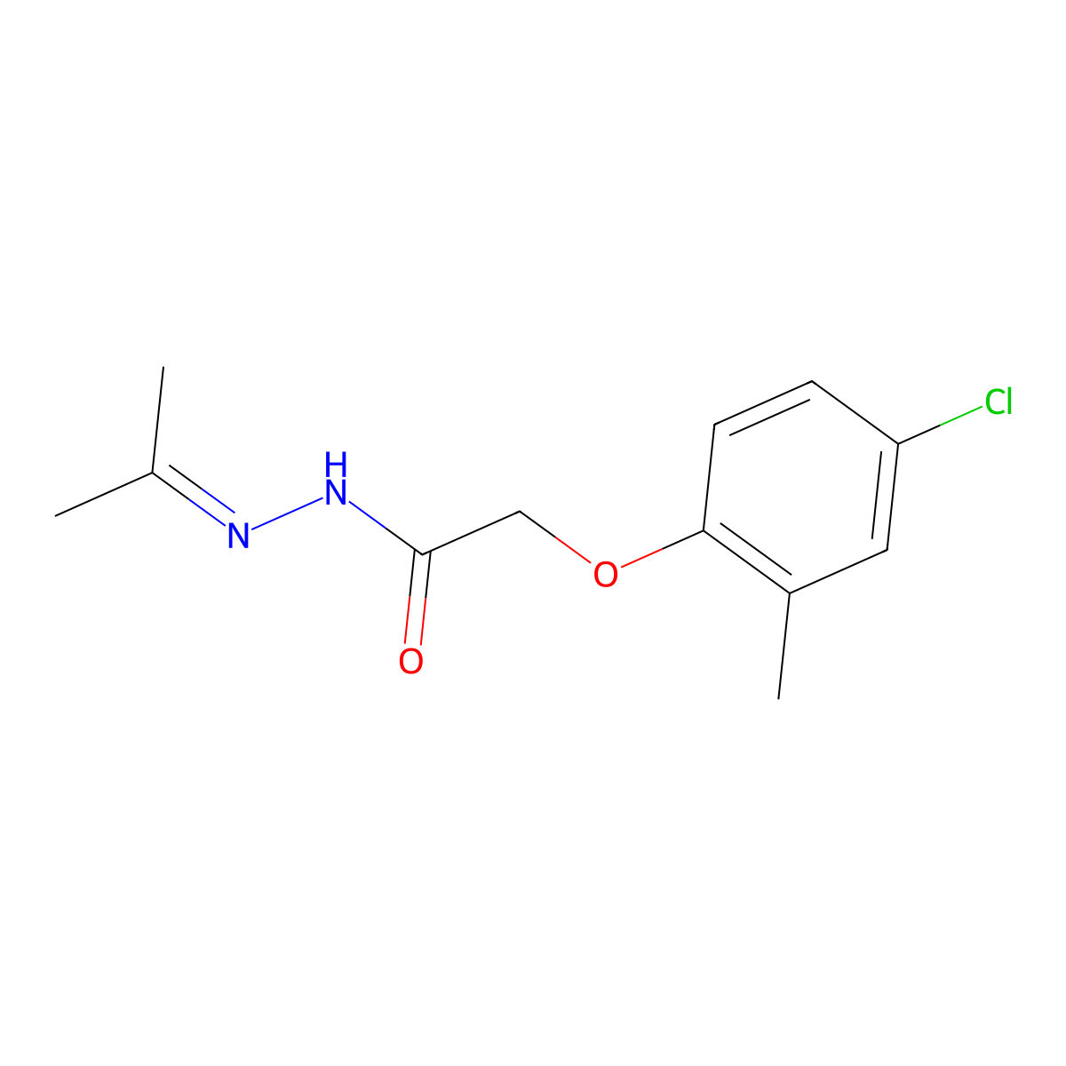 2-(4-chloro-2-methylphenoxy)-N'-(propan-2-ylidene)acetohydrazide molecular structure, CAS 51496-72-1