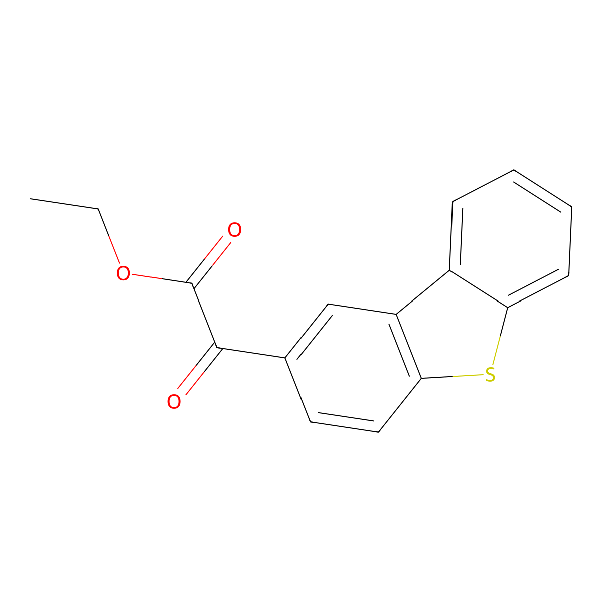 Ethyl 2-(dibenzo[b,d]thiophen-2-yl)-2-oxoacetate molecular structure, CAS 51498-25-0