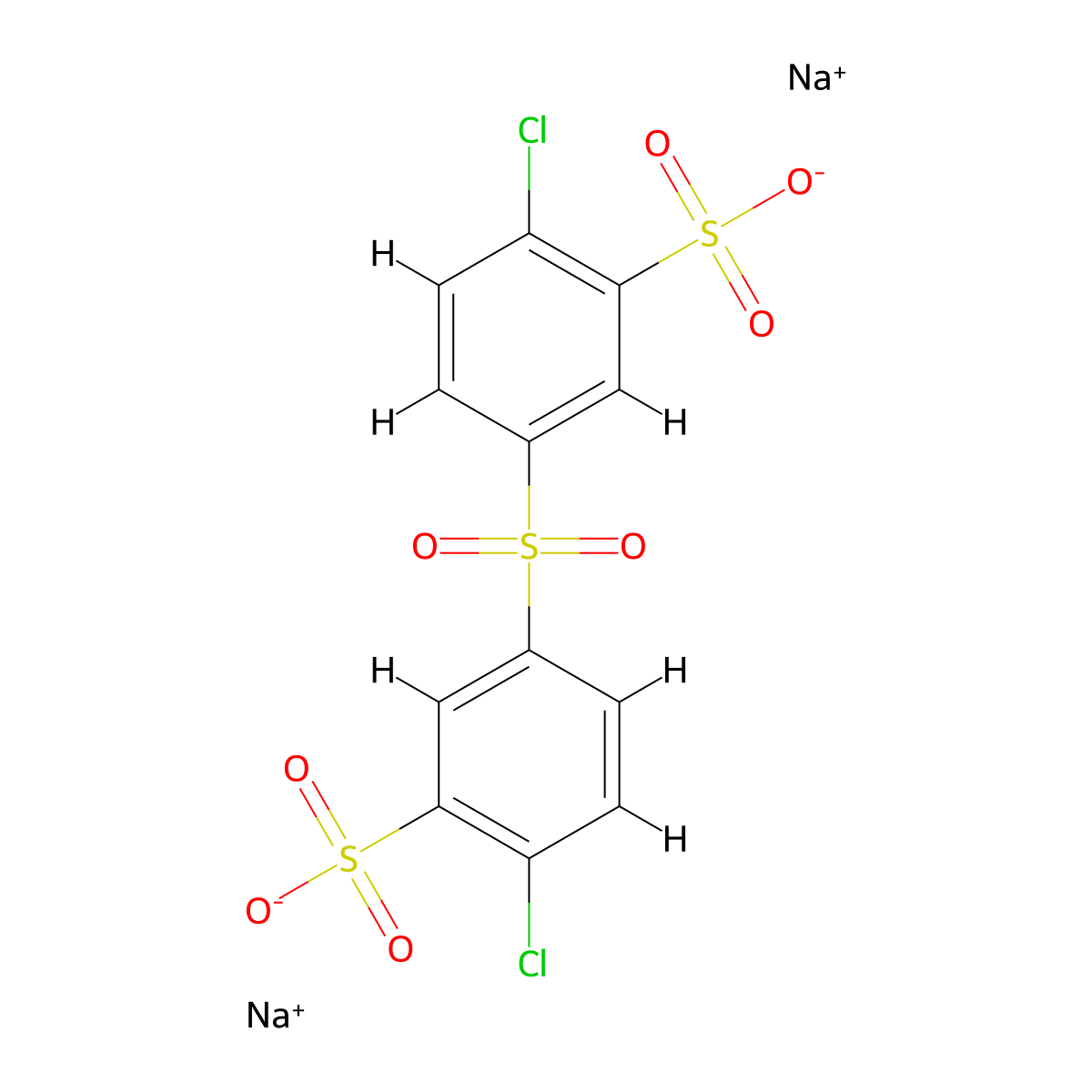 Disodium bis(4-chloro-3-sulfophenyl)sulfone molecular structure, CAS 51498-33-0