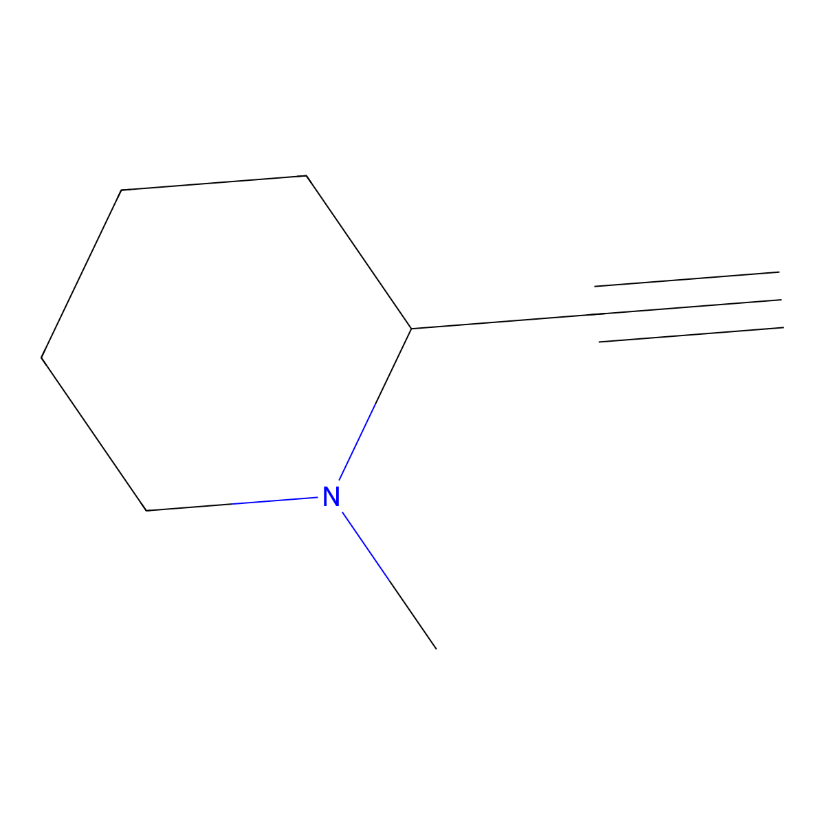 2-Ethynyl-1-methylpiperidine molecular structure, CAS 51498-56-7