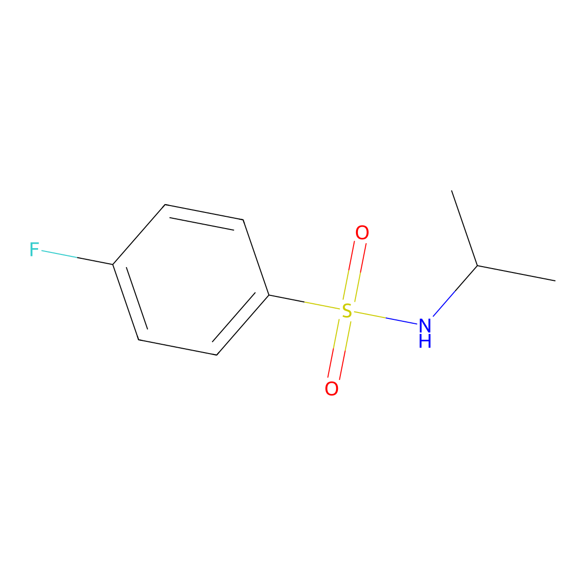 4-Fluoro-N-(propan-2-yl)benzene-1-sulfonamide molecular structure, CAS 515-47-9